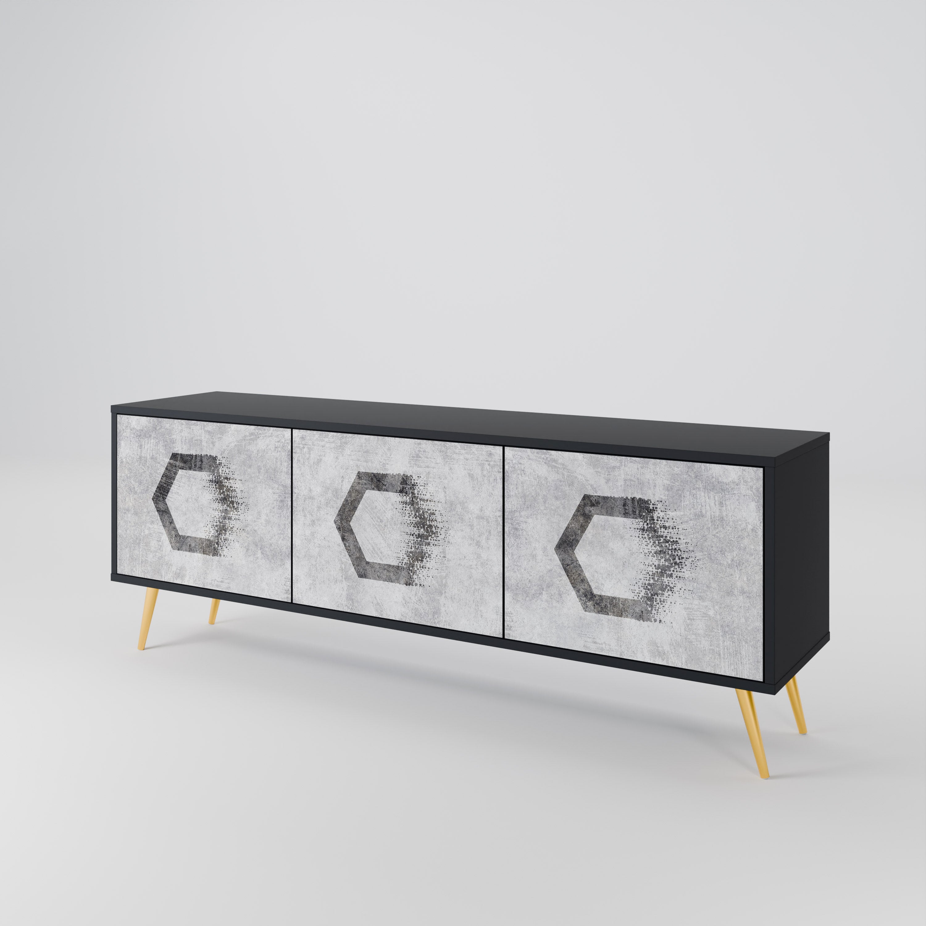 HEXAGONAL FIGURES Έπιπλο τηλεόρασης 3-θυρών