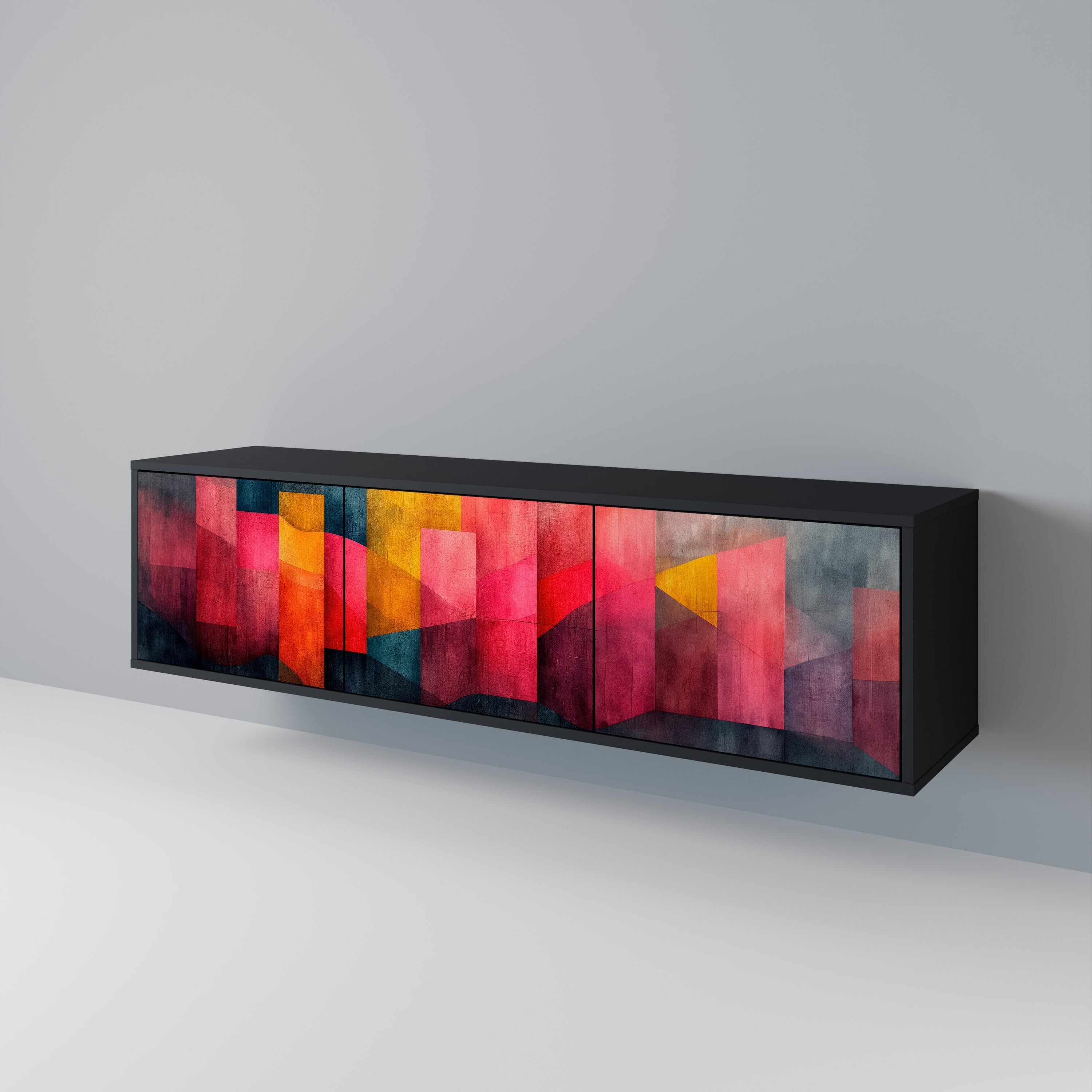 Βάση τηλεόρασης COLORFUL SOUNDS 3 θυρών σε μαύρο φινίρισμα