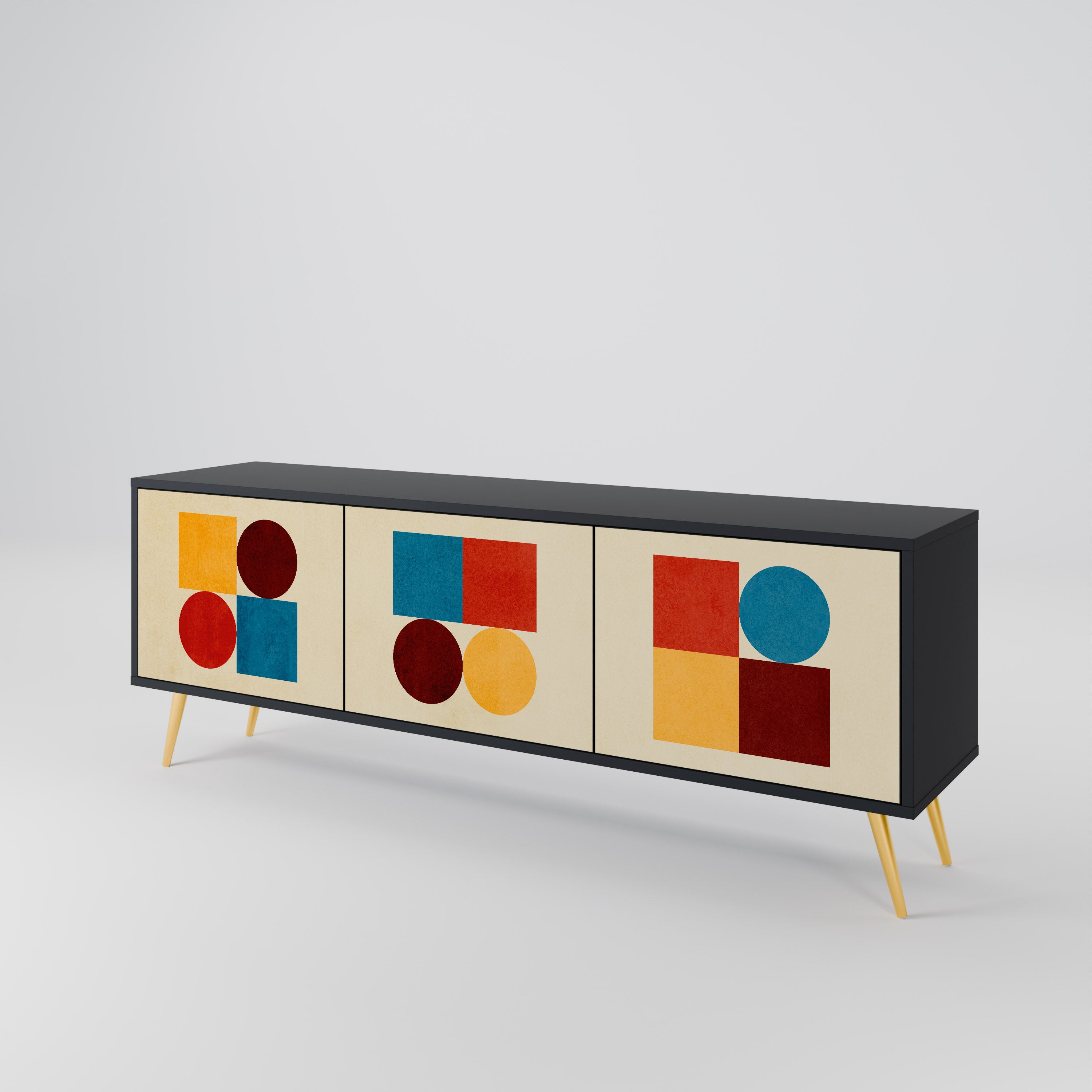 GEOMETRIC PUZZLE Έπιπλο τηλεόρασης 3-θυρών