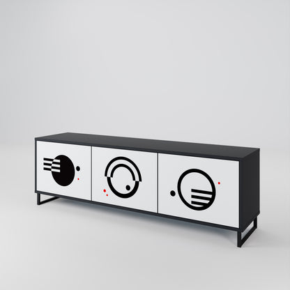 BLACK AND WHITE COMBINATION Έπιπλο τηλεόρασης 3-θυρών