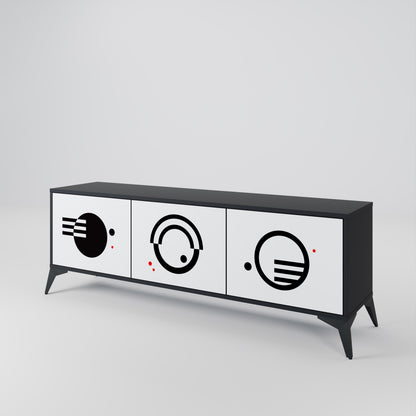 BLACK AND WHITE COMBINATION Έπιπλο τηλεόρασης 3-θυρών