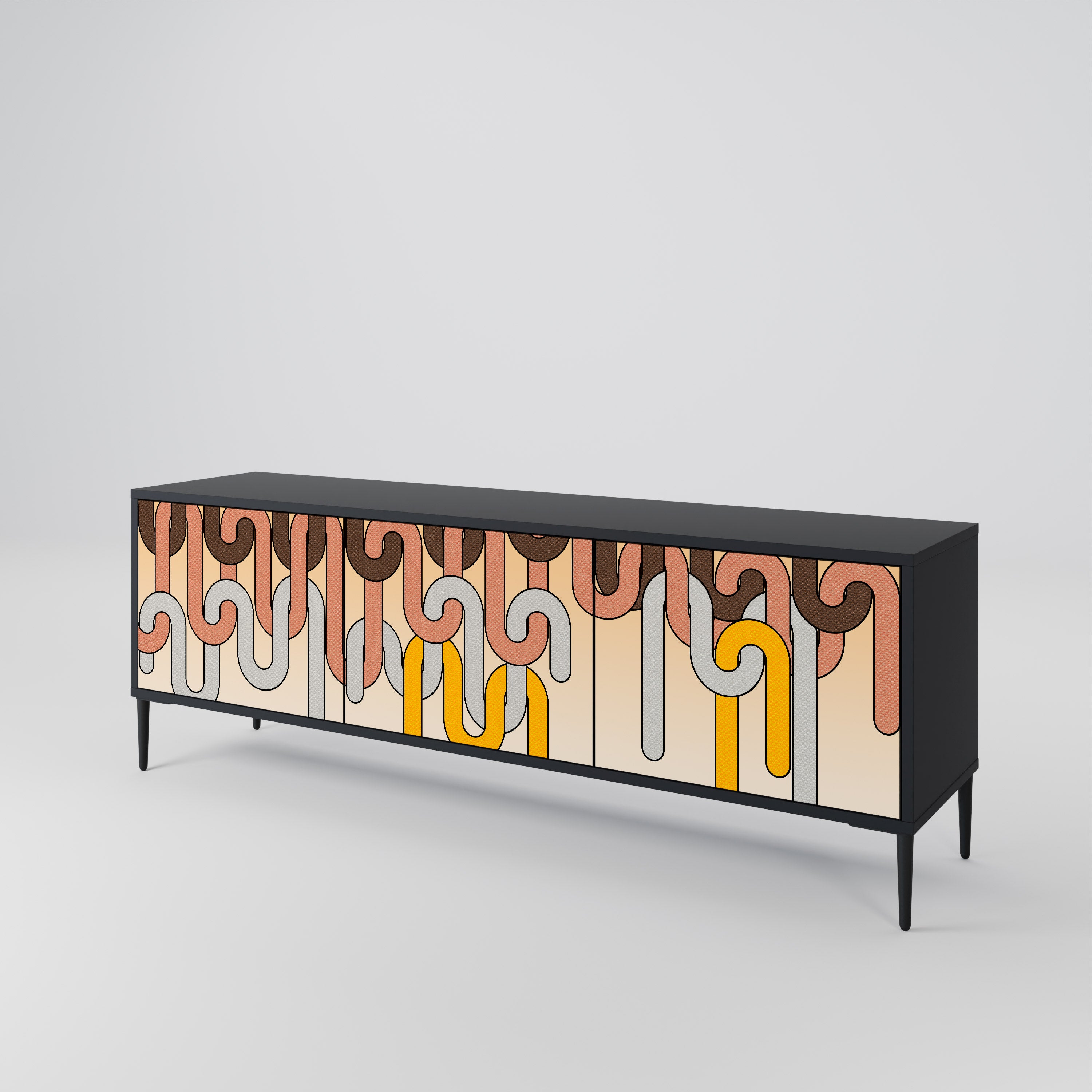 COLORFUL STRINGS 3-Door TV Cabinet