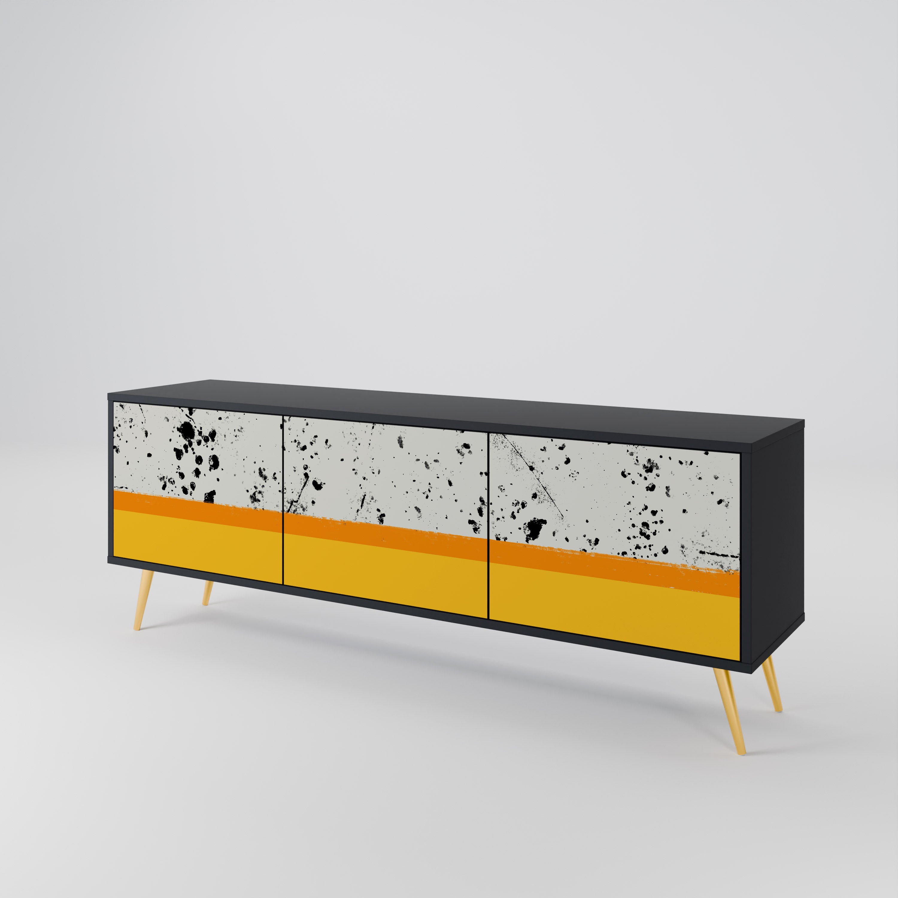 DYED BY ORANGE 3-Door TV Cabinet