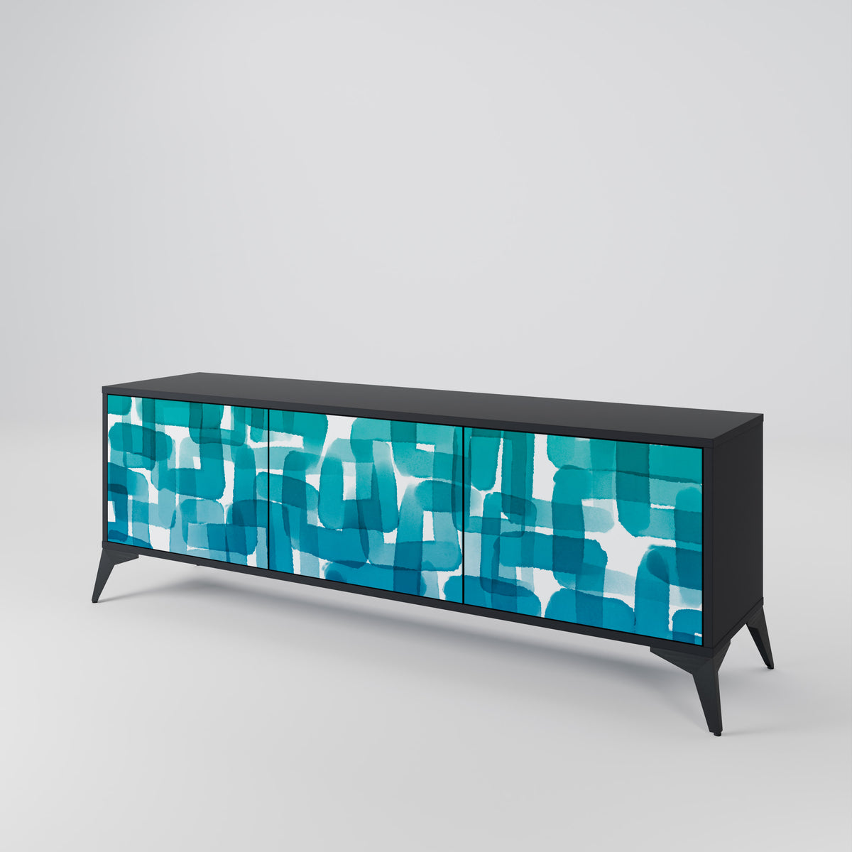 TURQUOISE RECTANGLES Έπιπλο τηλεόρασης 3-θυρών