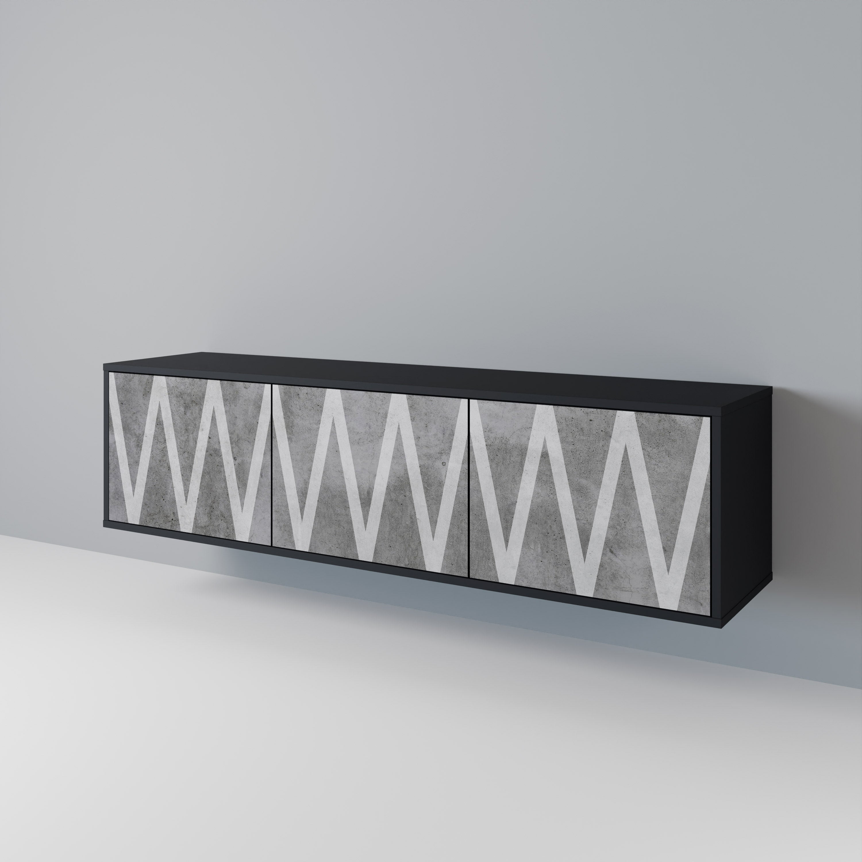 SOLID ZIG ZAG 3-Door TV Cabinet