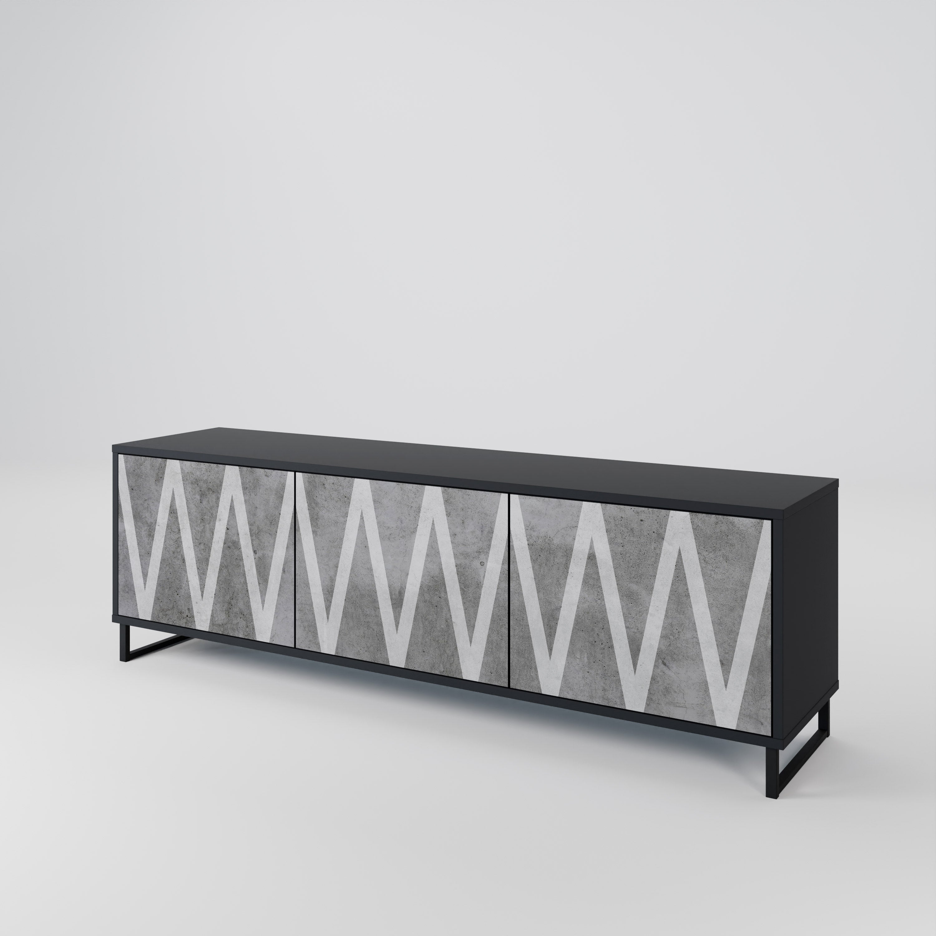 SOLID ZIG ZAG 3-Door TV Cabinet