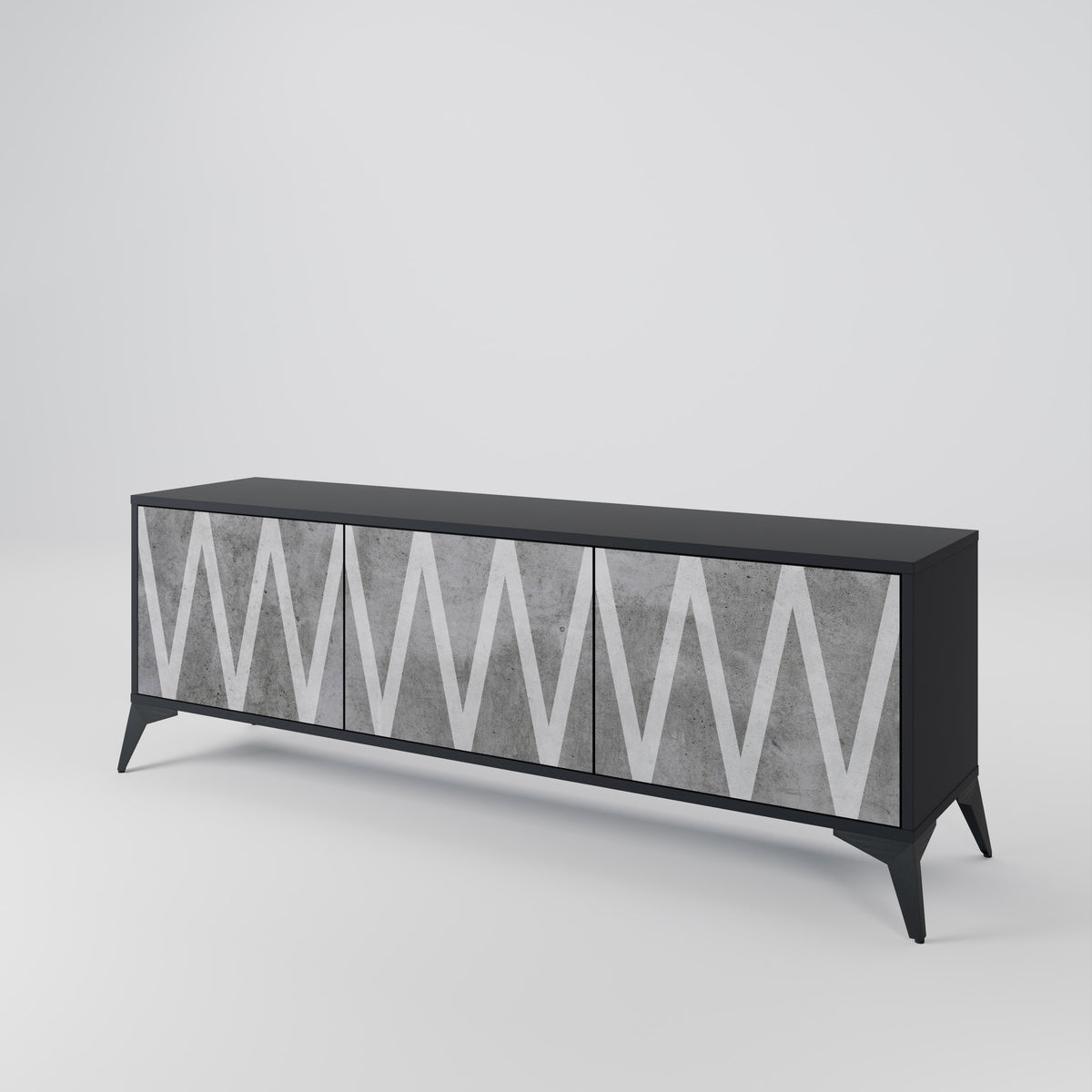 SOLID ZIG ZAG 3-Door TV Cabinet
