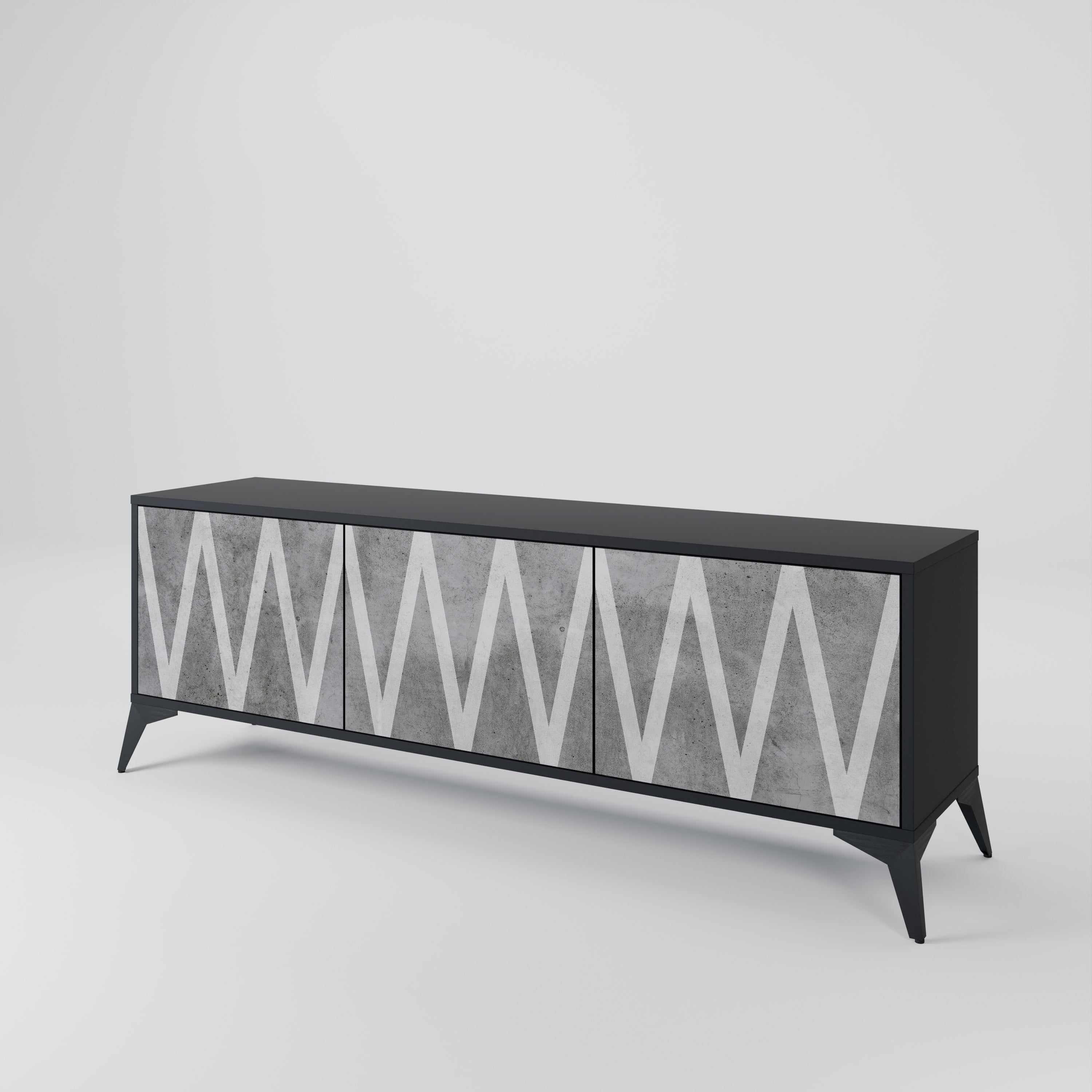 SOLID ZIG ZAG 3-Door TV Cabinet