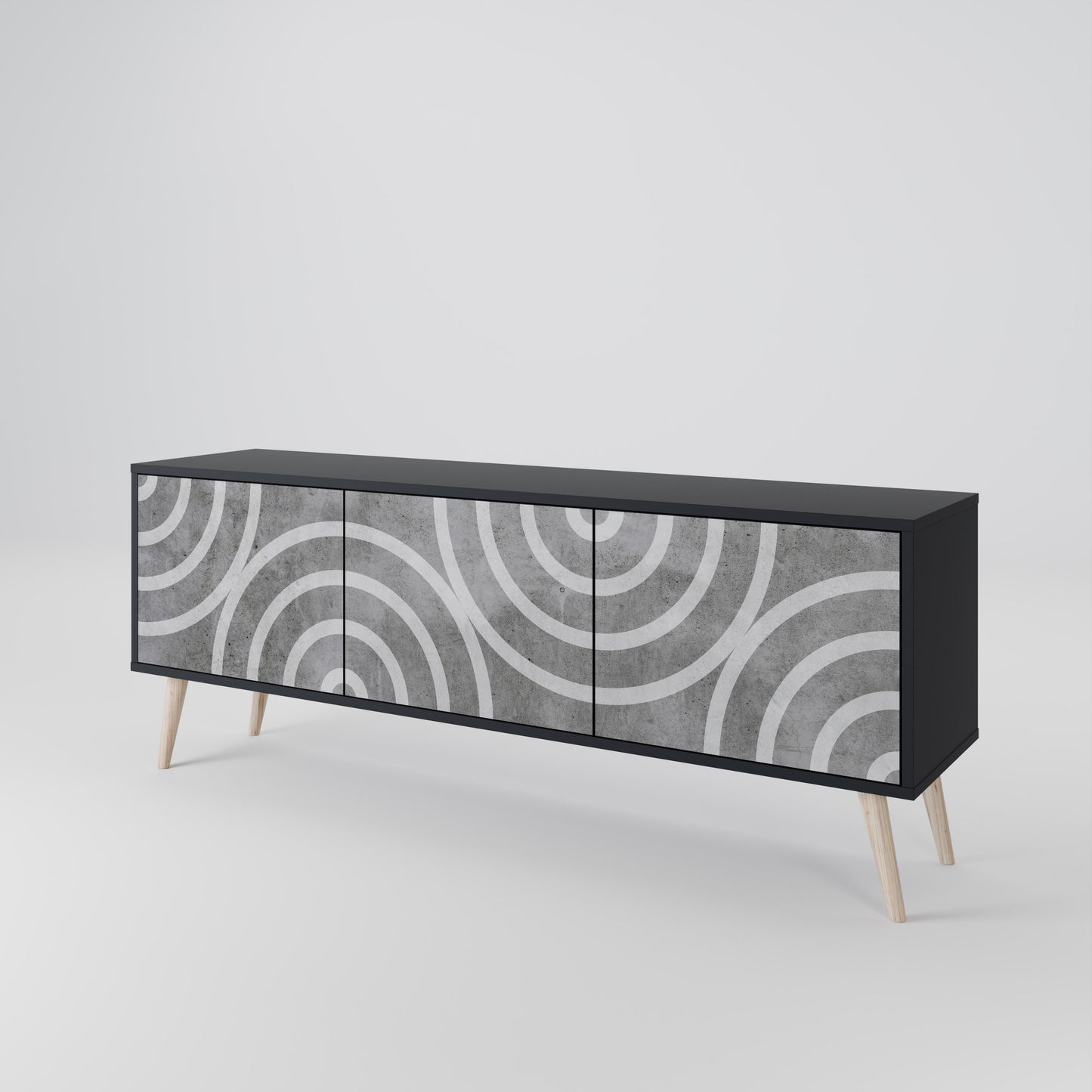 CIRCLE CONCRETE 3-Door TV Cabinet
