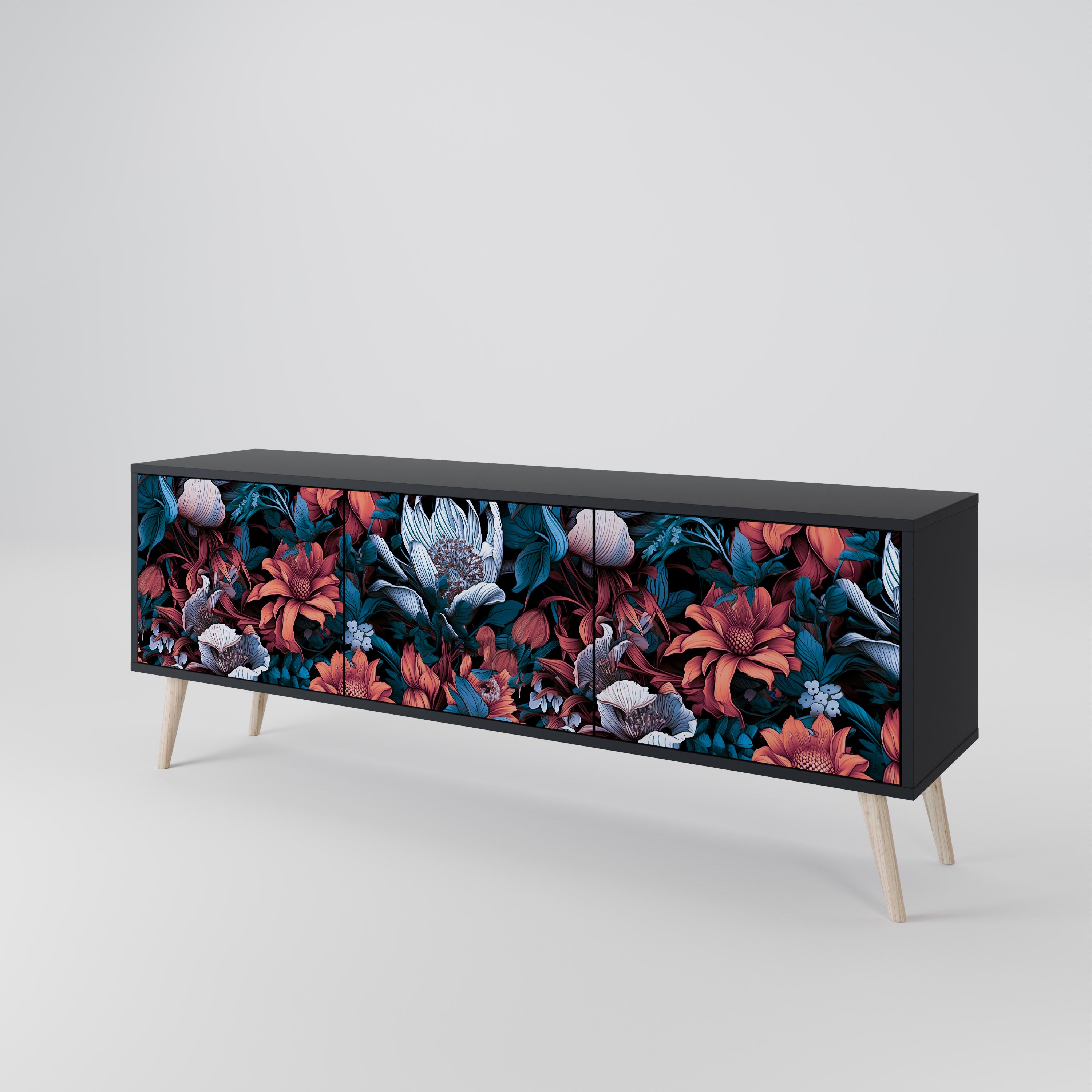 ETHEREAL BLOSSOMS 3-Door TV Cabinet