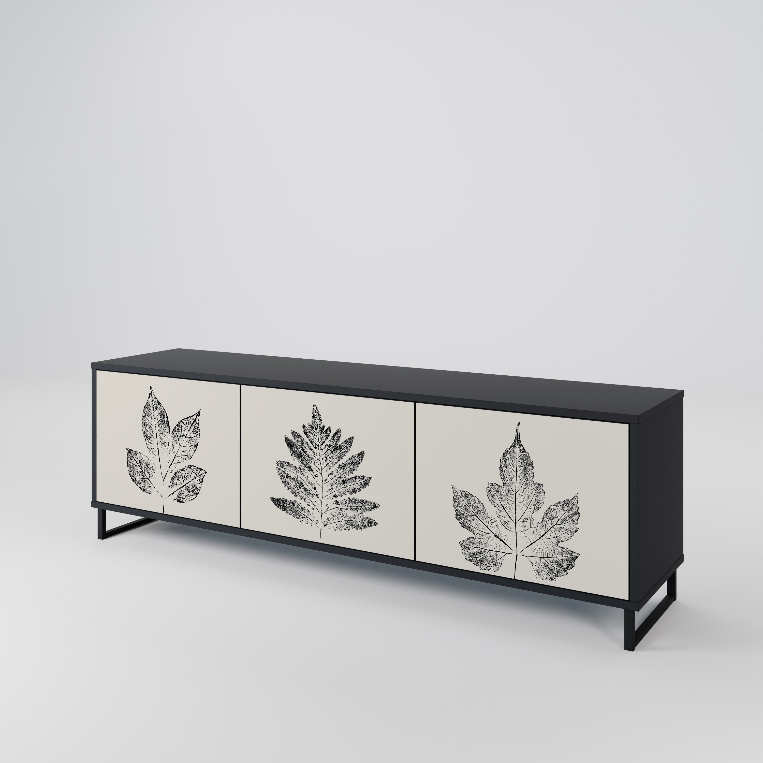 LEAFY STAMPS 3-Door TV Cabinet