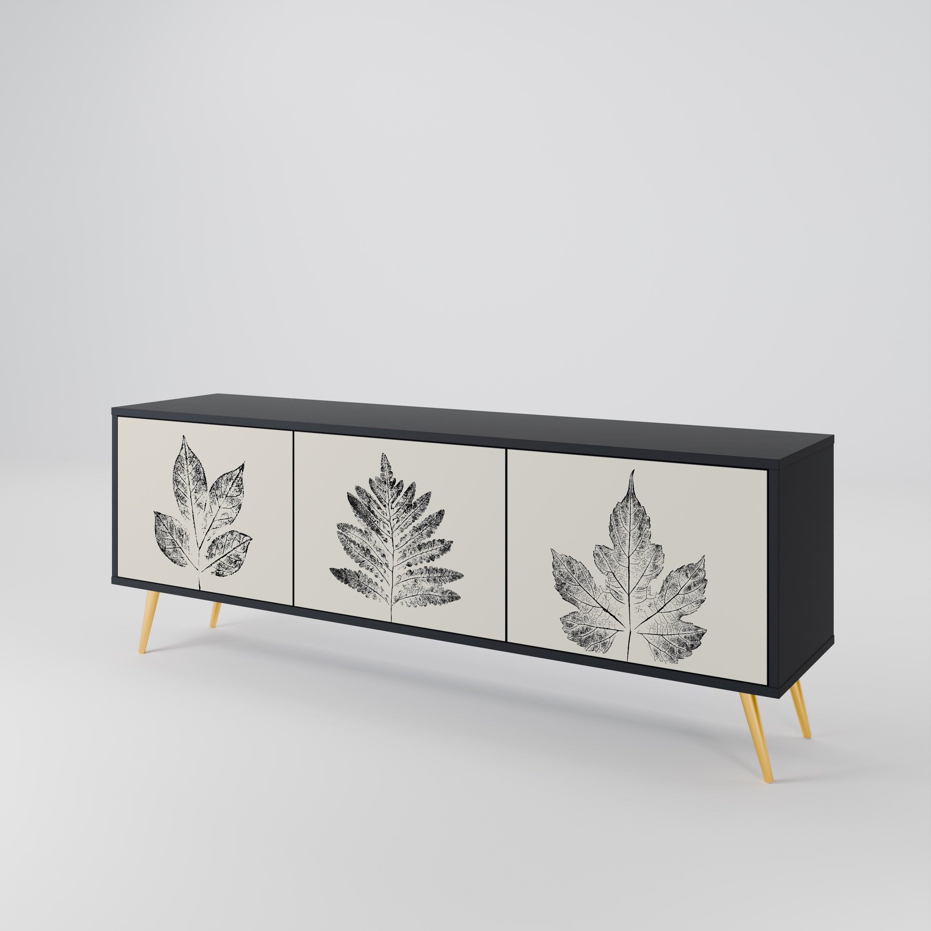 LEAFY STAMPS 3-Door TV Cabinet