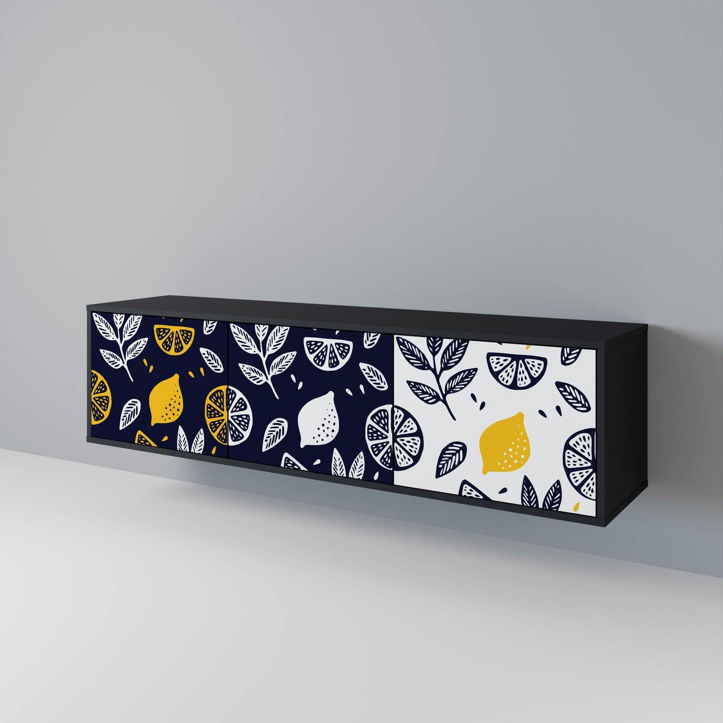 CITRUS BLACK AND WHITE Έπιπλο τηλεόρασης 3-θυρών