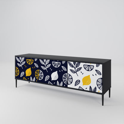 CITRUS BLACK AND WHITE Έπιπλο τηλεόρασης 3-θυρών