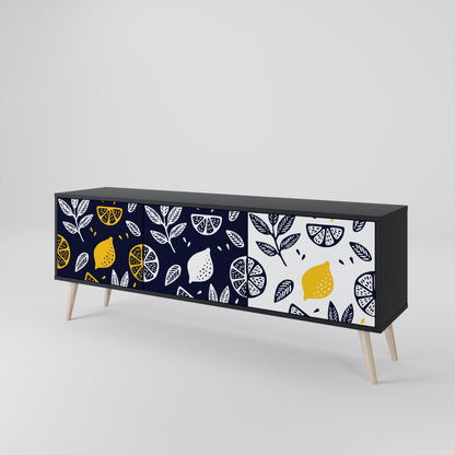 CITRUS BLACK AND WHITE Έπιπλο τηλεόρασης 3-θυρών