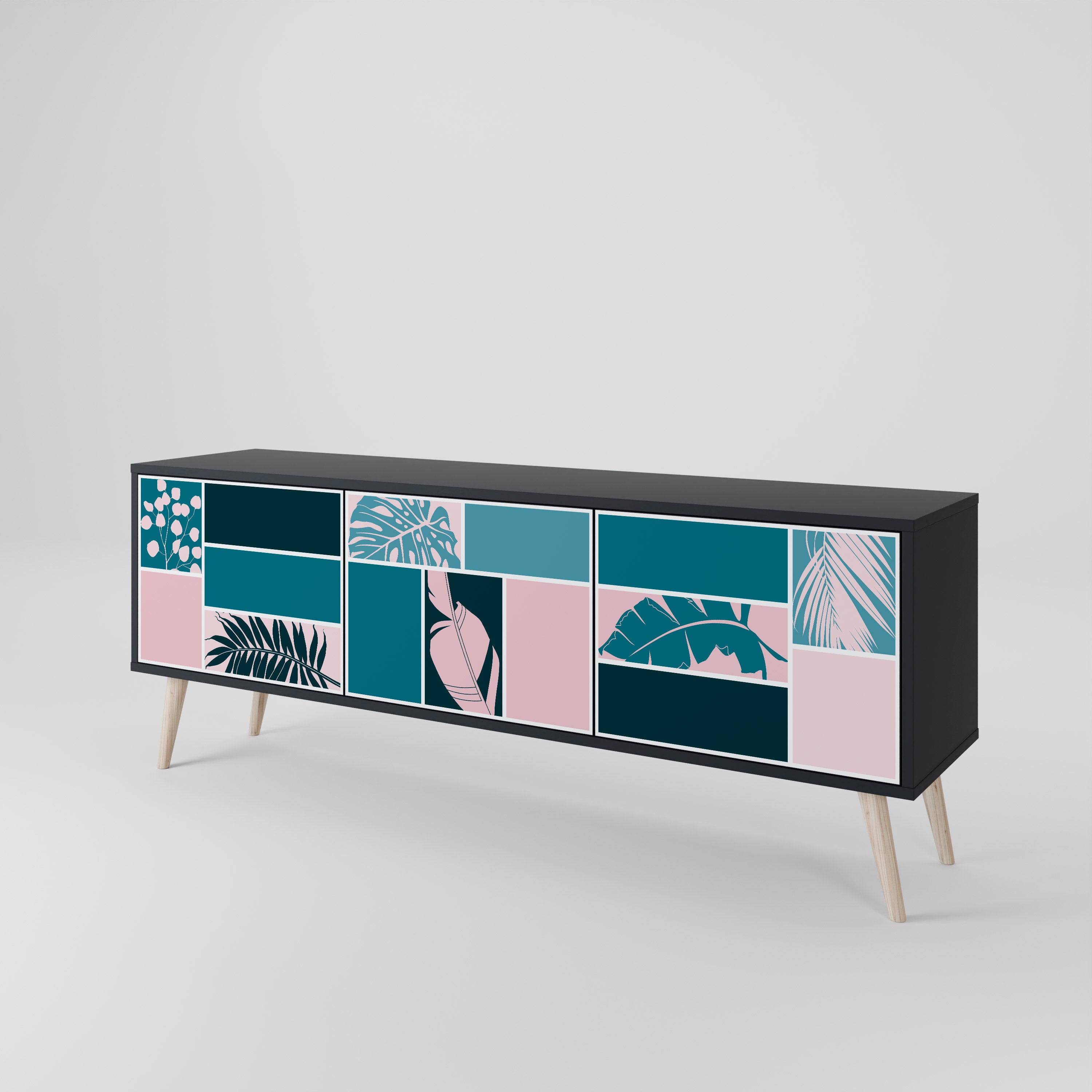 COMBINATION OF SHAPES 3-Door TV Cabinet
