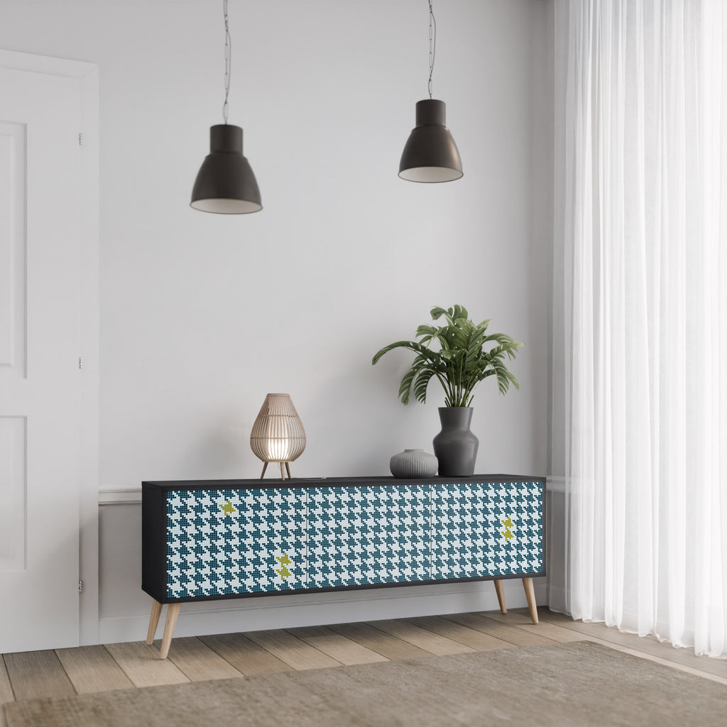 OUT OF CONTEXT 3-Door TV Stand in Black Finish