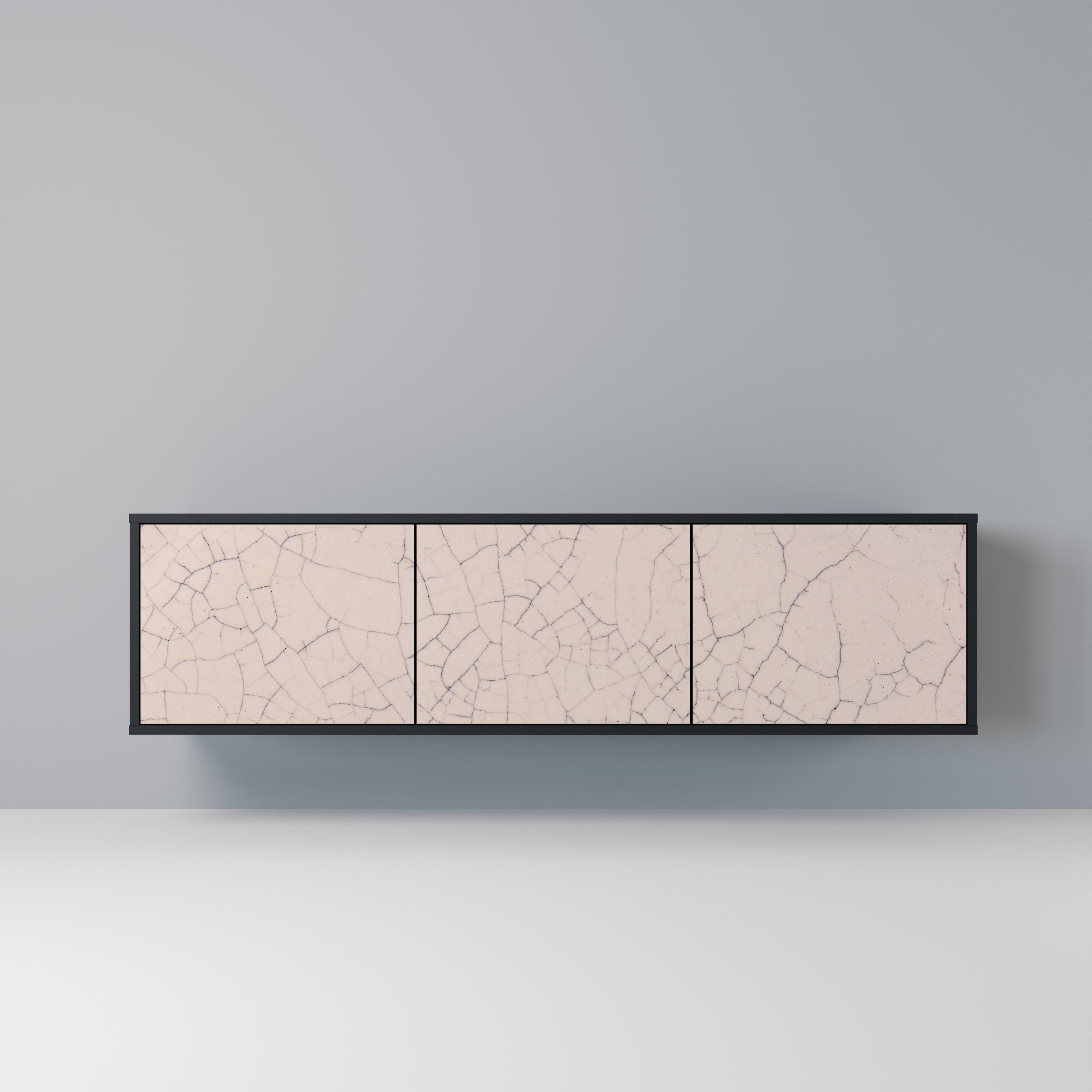 Βάση τηλεόρασης 3 θυρών CERAMIC TEXTURE σε μαύρο φινίρισμα