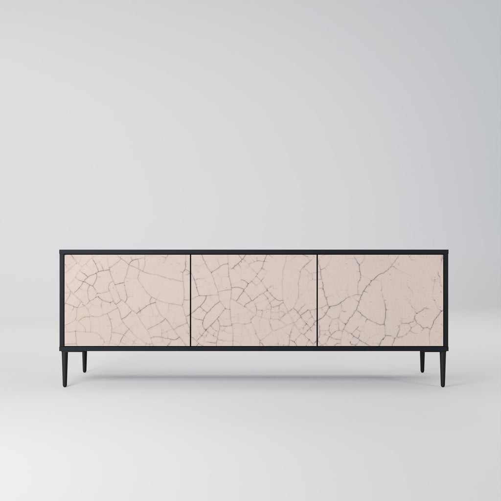 Βάση τηλεόρασης 3 θυρών CERAMIC TEXTURE σε μαύρο φινίρισμα