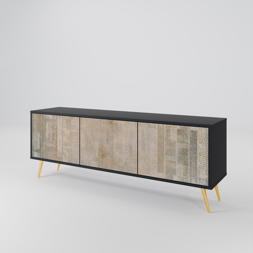 SCREEN ERROR 3-Door TV Stand in Black Finish