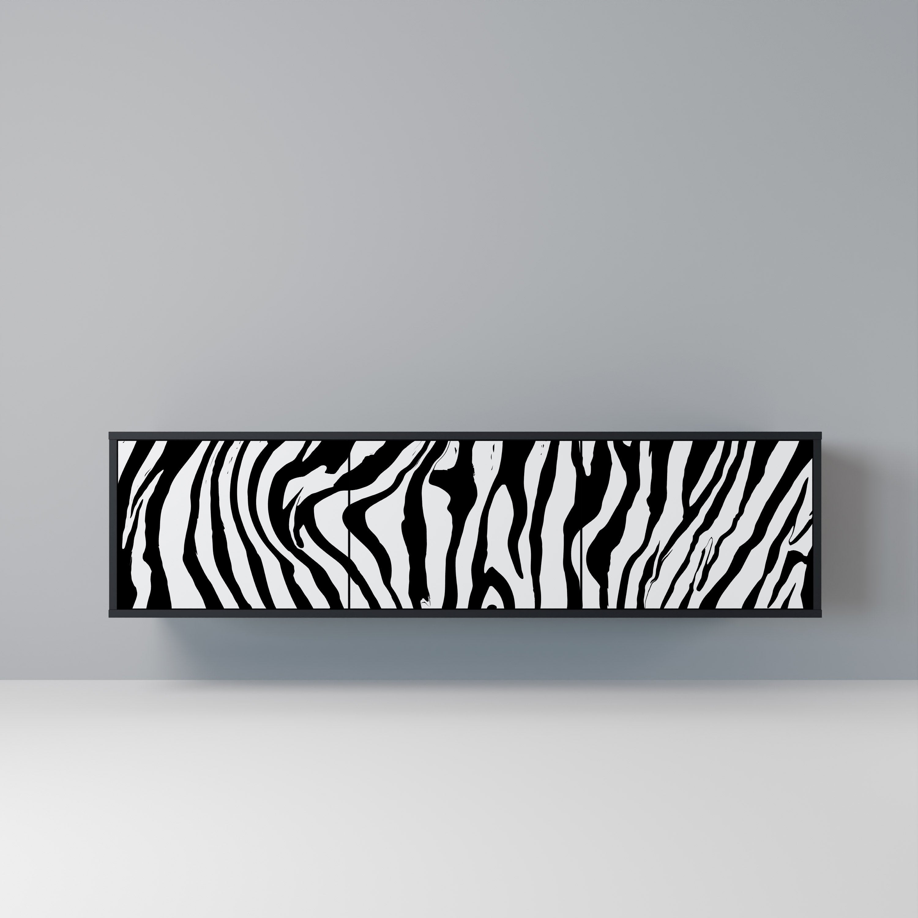 SPLENDID ZEBRA 3-Door TV Stand in Black Finish