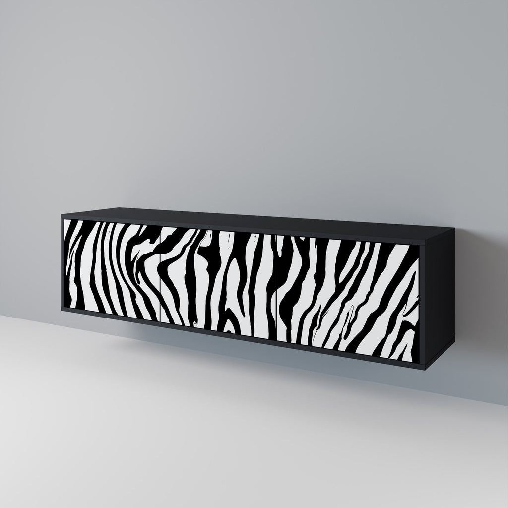 Βάση τηλεόρασης SPLENDID ZEBRA με 3 πόρτες σε μαύρο φινίρισμα