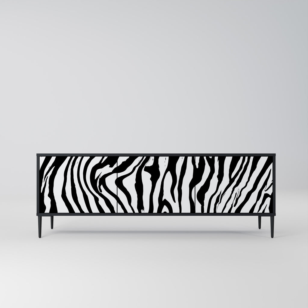 Βάση τηλεόρασης SPLENDID ZEBRA με 3 πόρτες σε μαύρο φινίρισμα