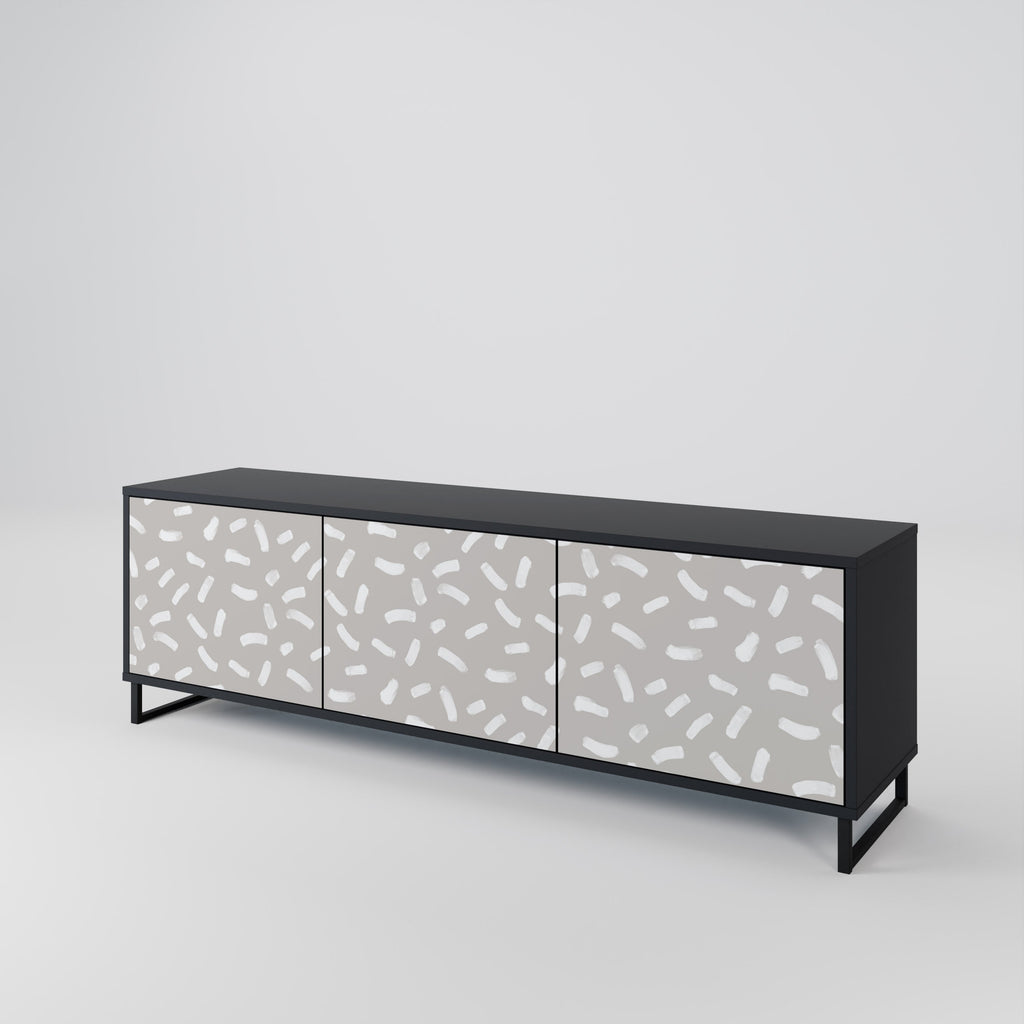 PASSING SECONDS 3-Door TV Stand in Black Finish