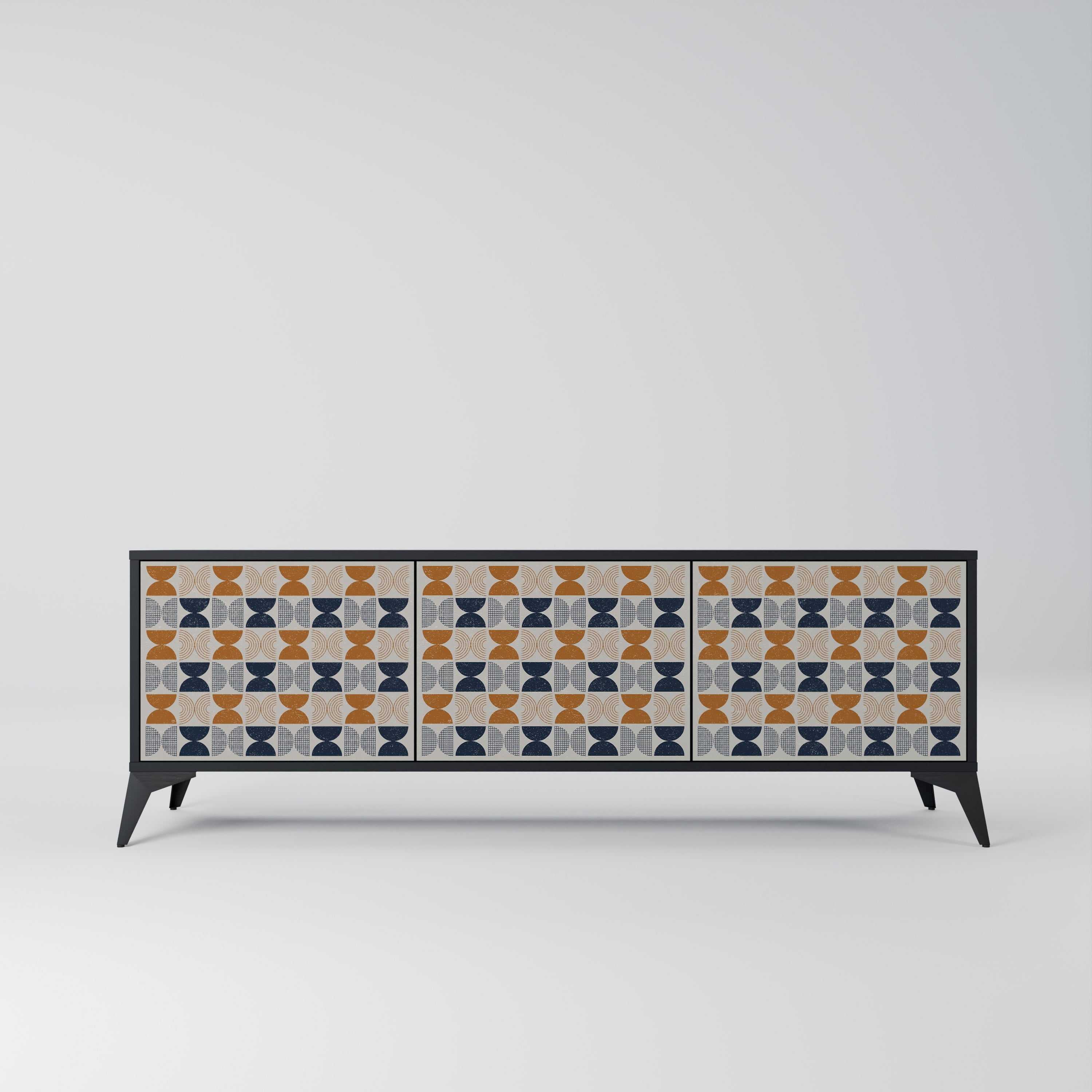 REFLECTION RANGE 3-Door TV Stand in Black Finish