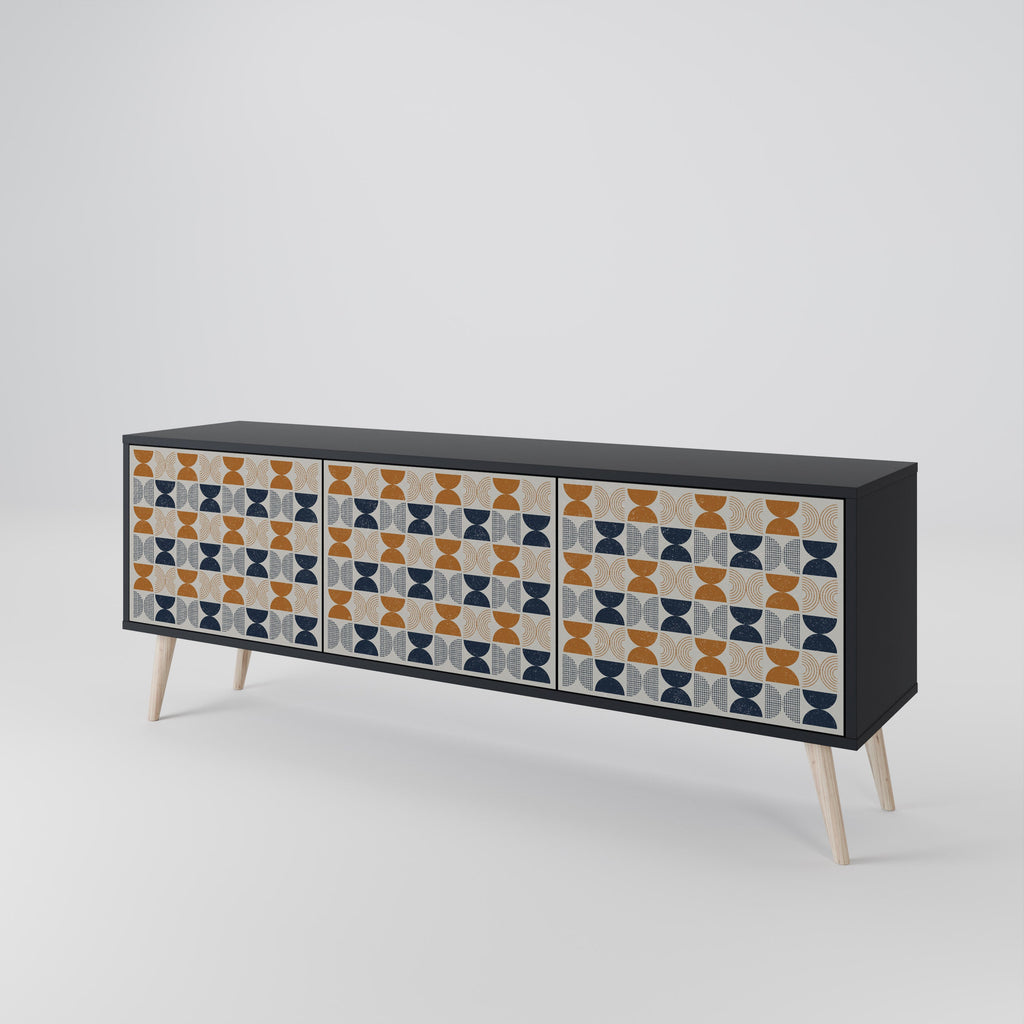 REFLECTION RANGE 3-Door TV Stand in Black Finish