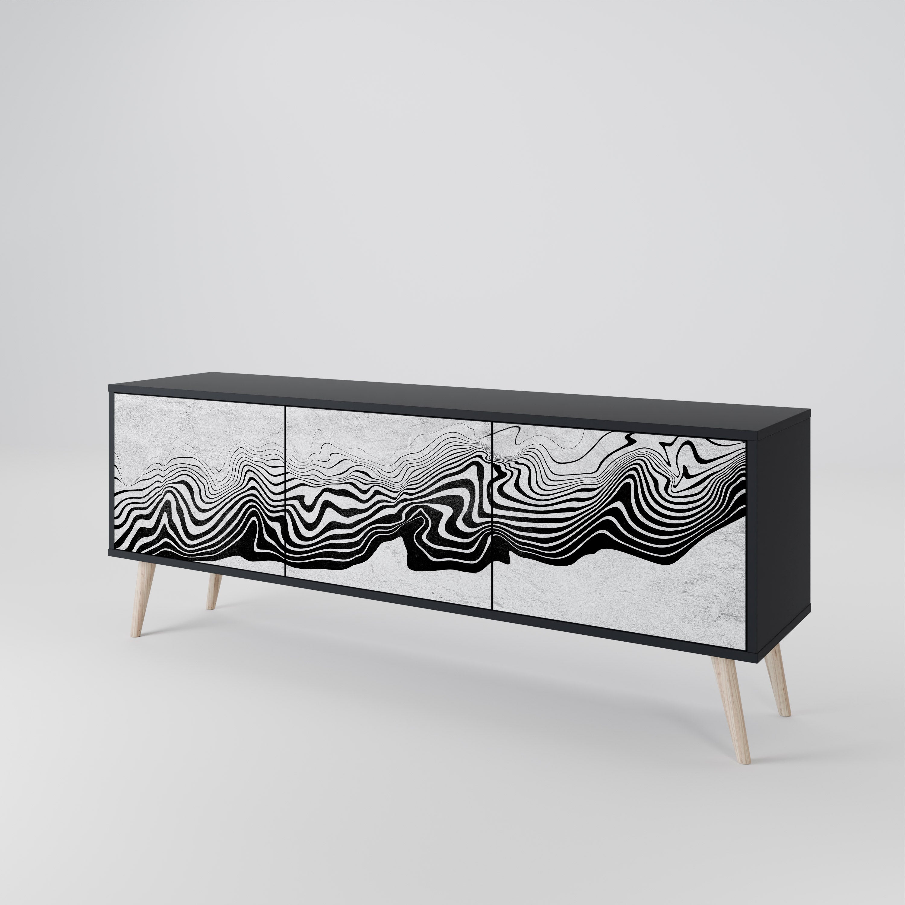 MONOCHROME MIRAGE Έπιπλο τηλεόρασης 3-θυρών