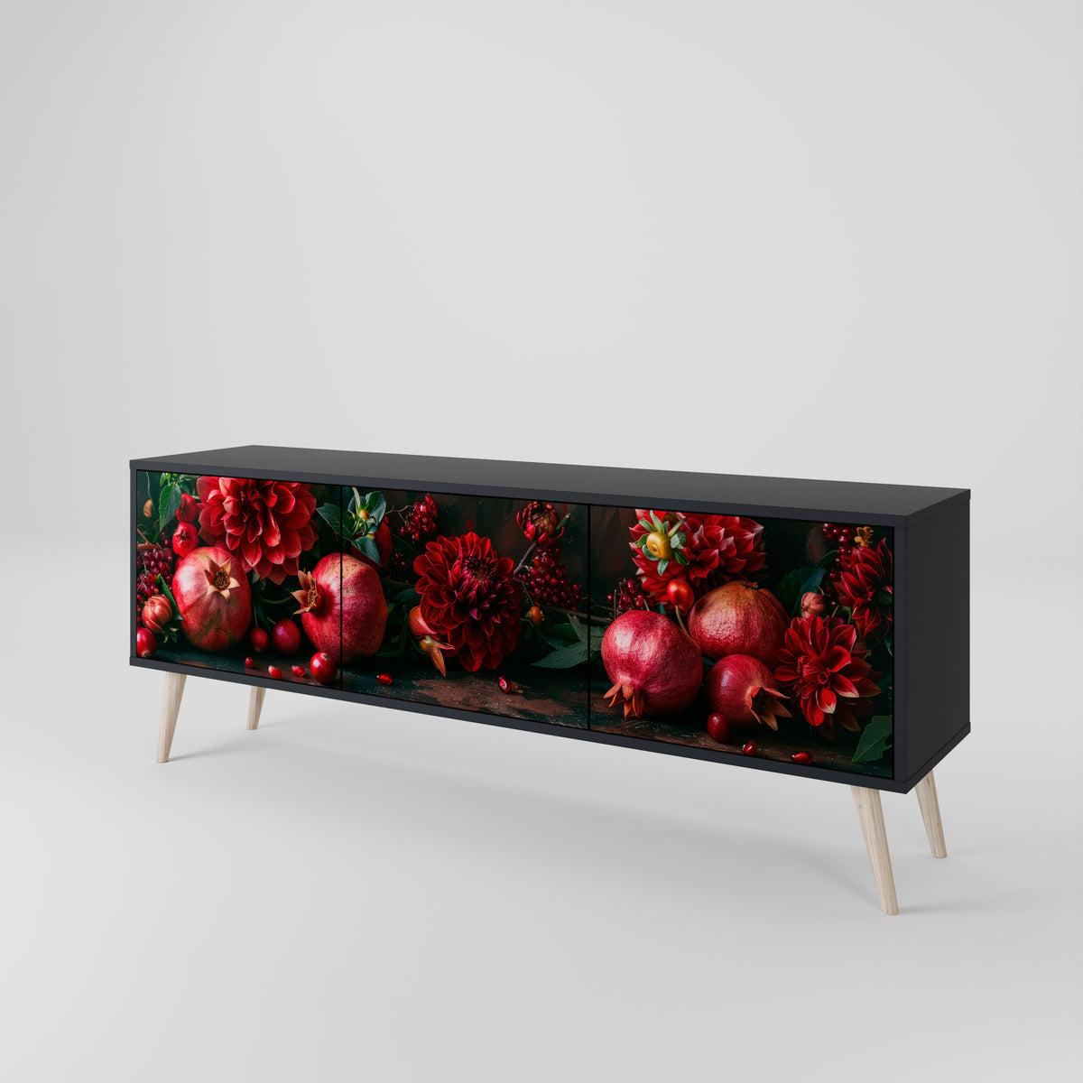 DAHLIAS AND POMEGRANATES Έπιπλο τηλεόρασης 3-θυρών