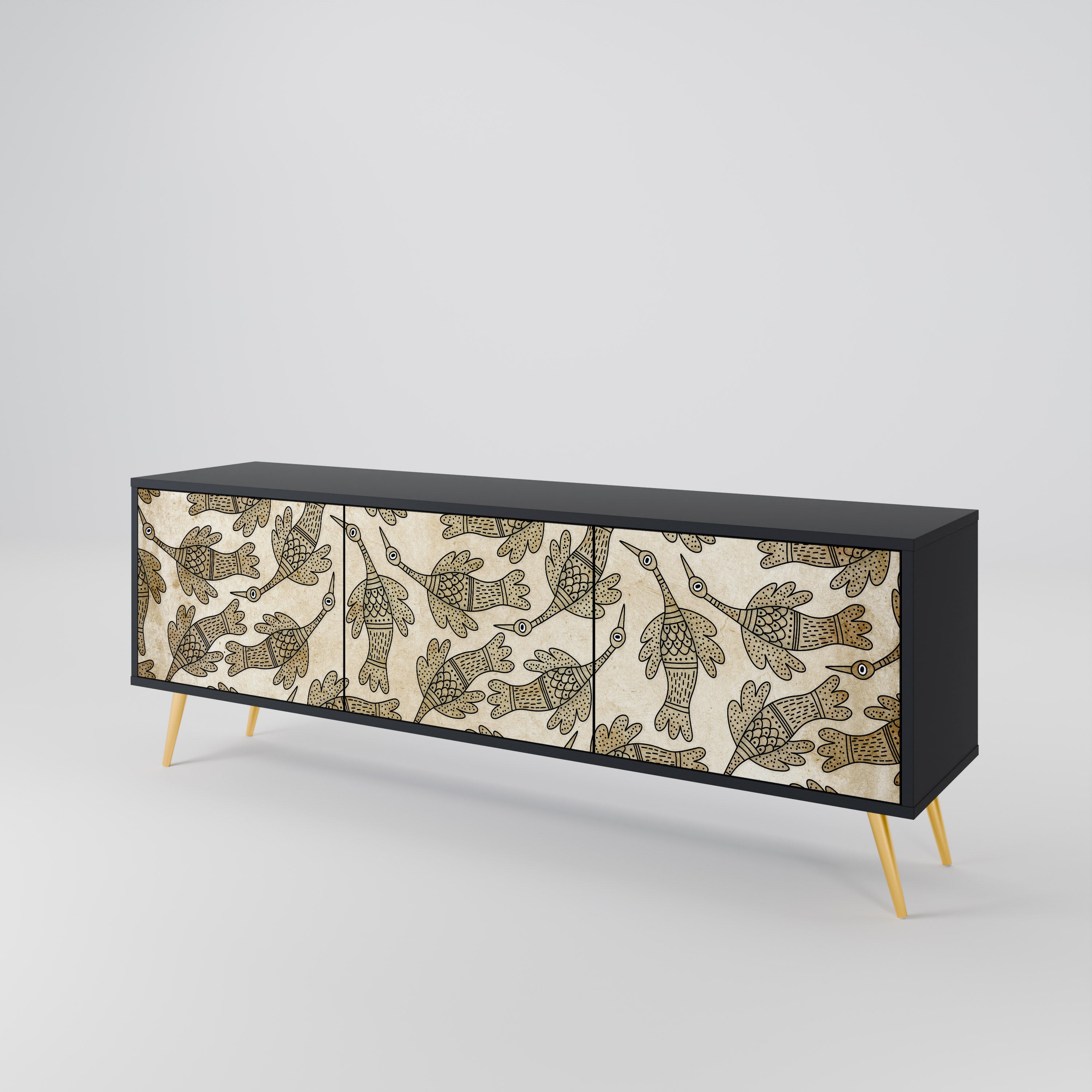 ALMONDINE SONGBIRD 3-Door TV Cabinet