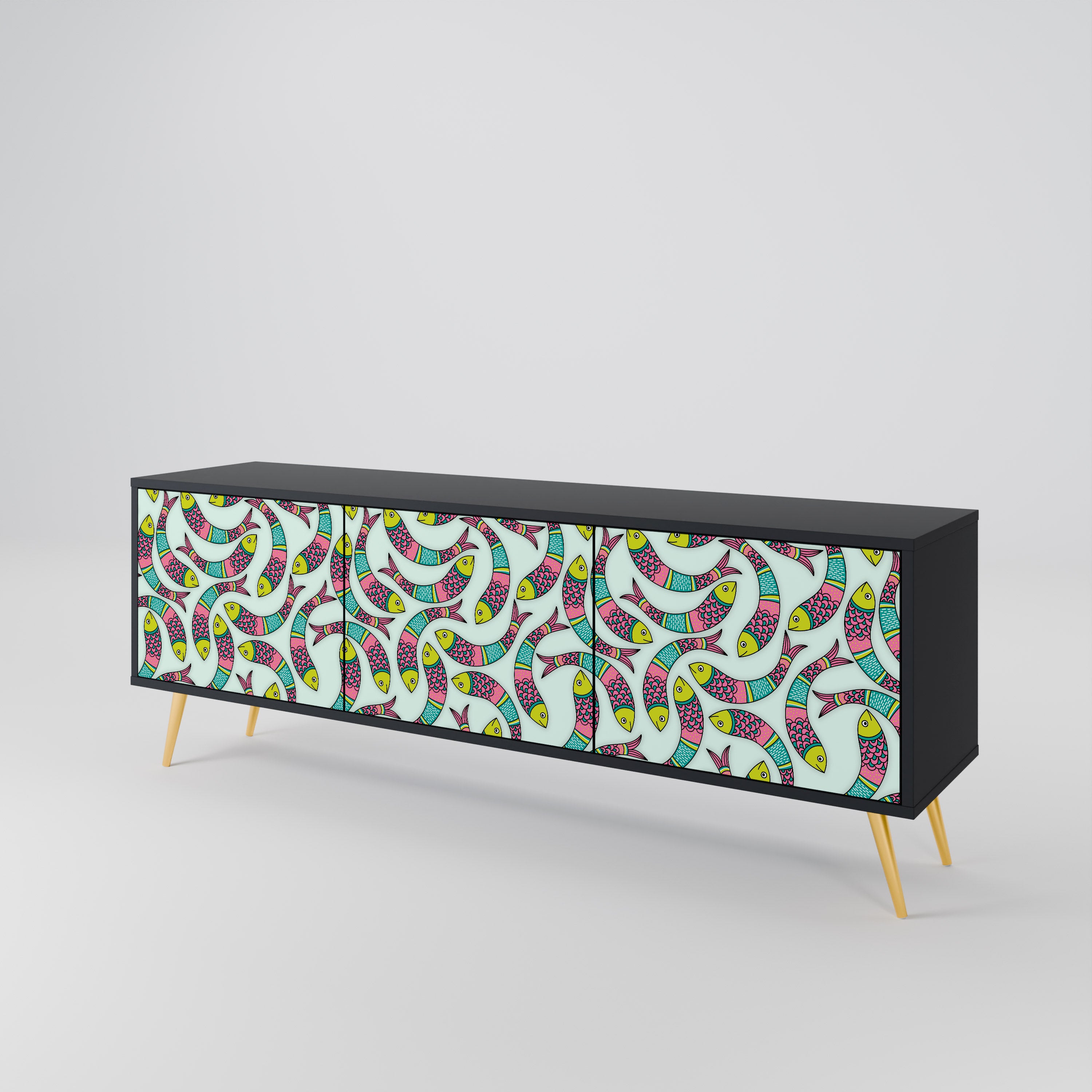 INDIAN FISH 3-Door TV Cabinet