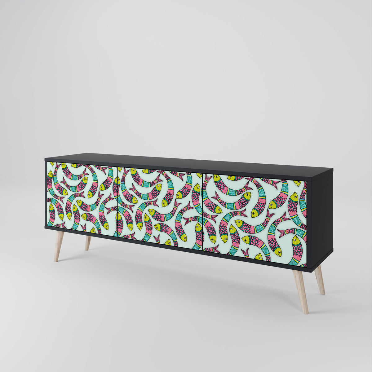 INDIAN FISH Έπιπλο τηλεόρασης 3-θυρών