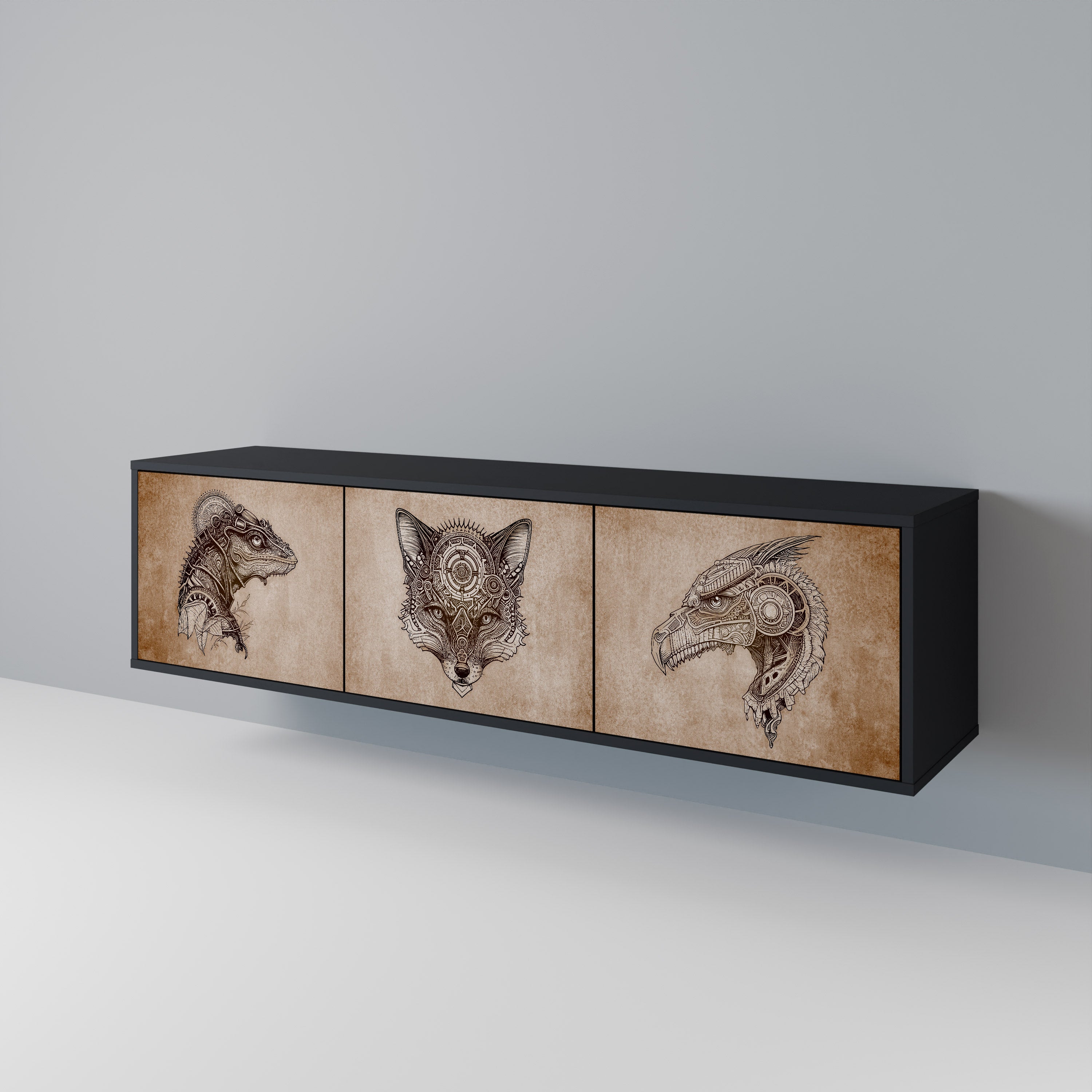 STEAMPUNK CLAN 3-Door TV Cabinet