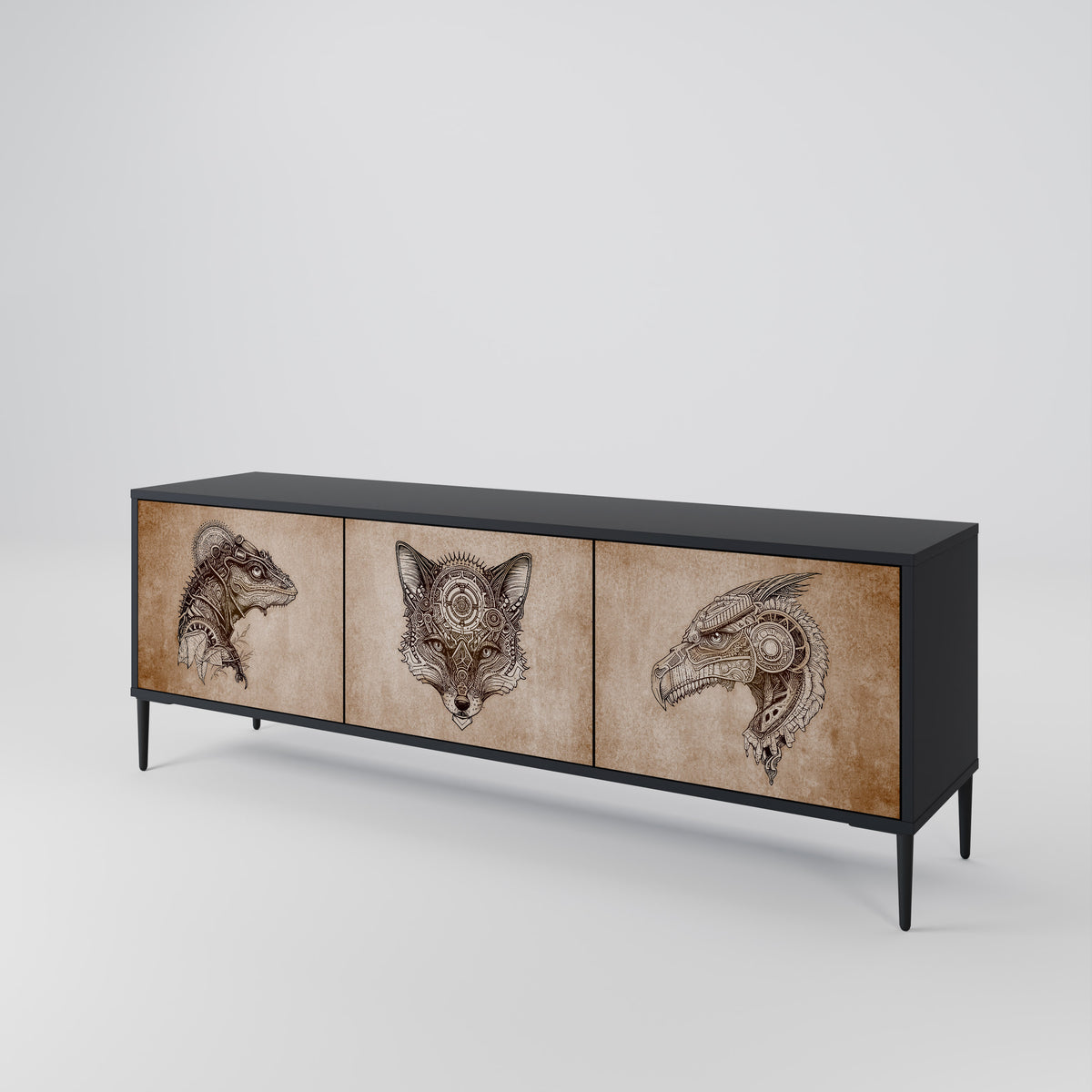 STEAMPUNK CLAN Έπιπλο τηλεόρασης 3-θυρών