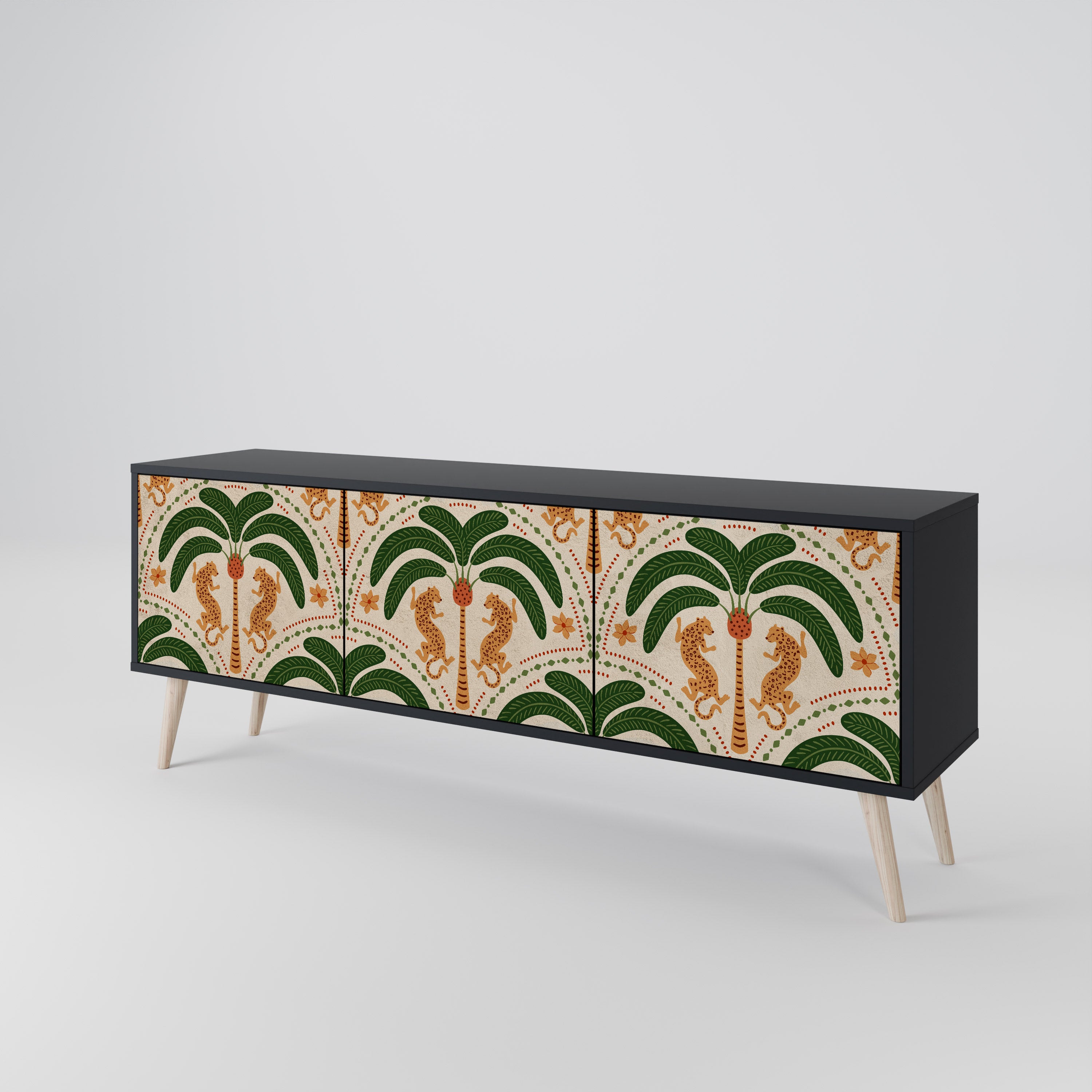 DANCING PREDATORS 3-Door TV Cabinet