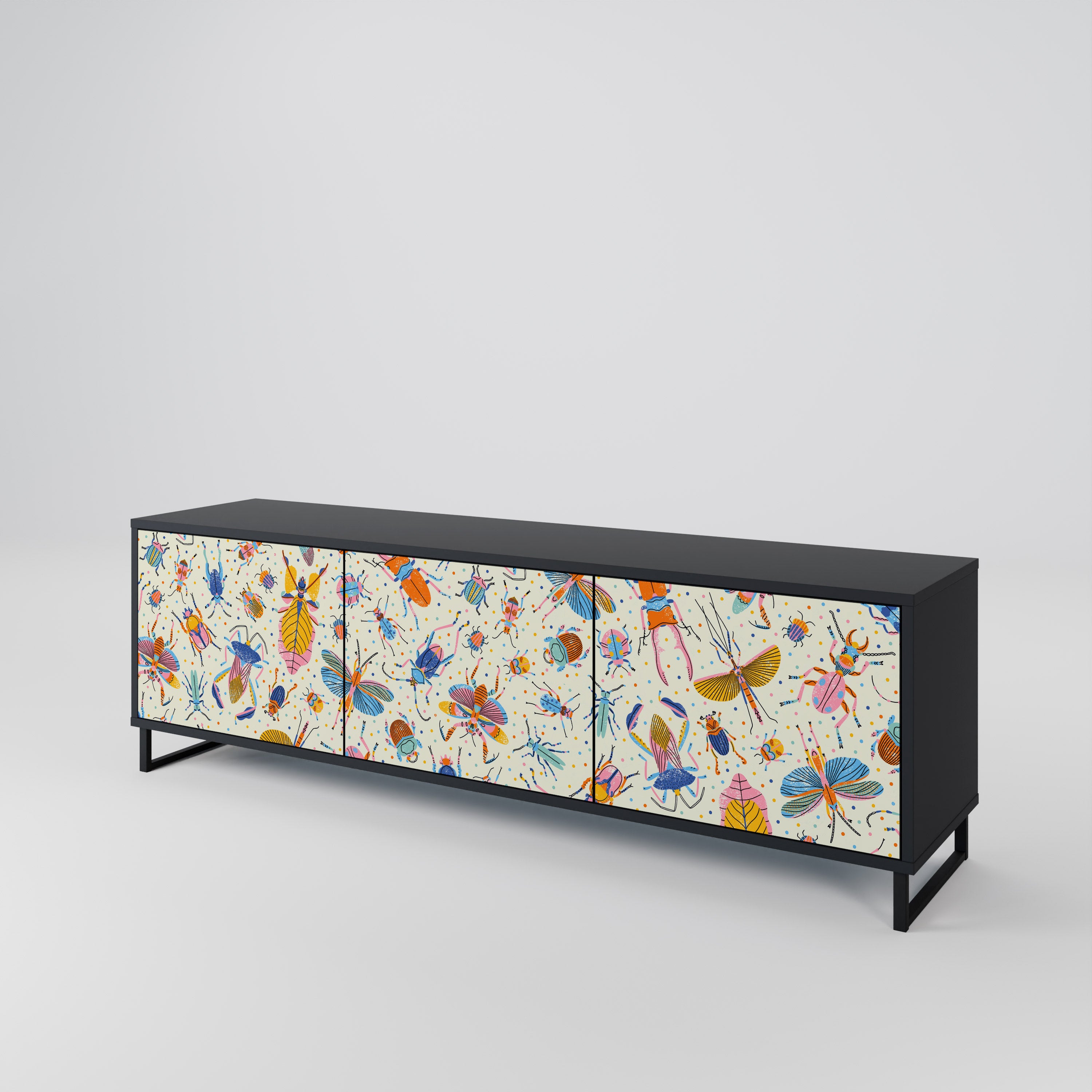 COLORFUL INSECTS 3-Door TV Cabinet