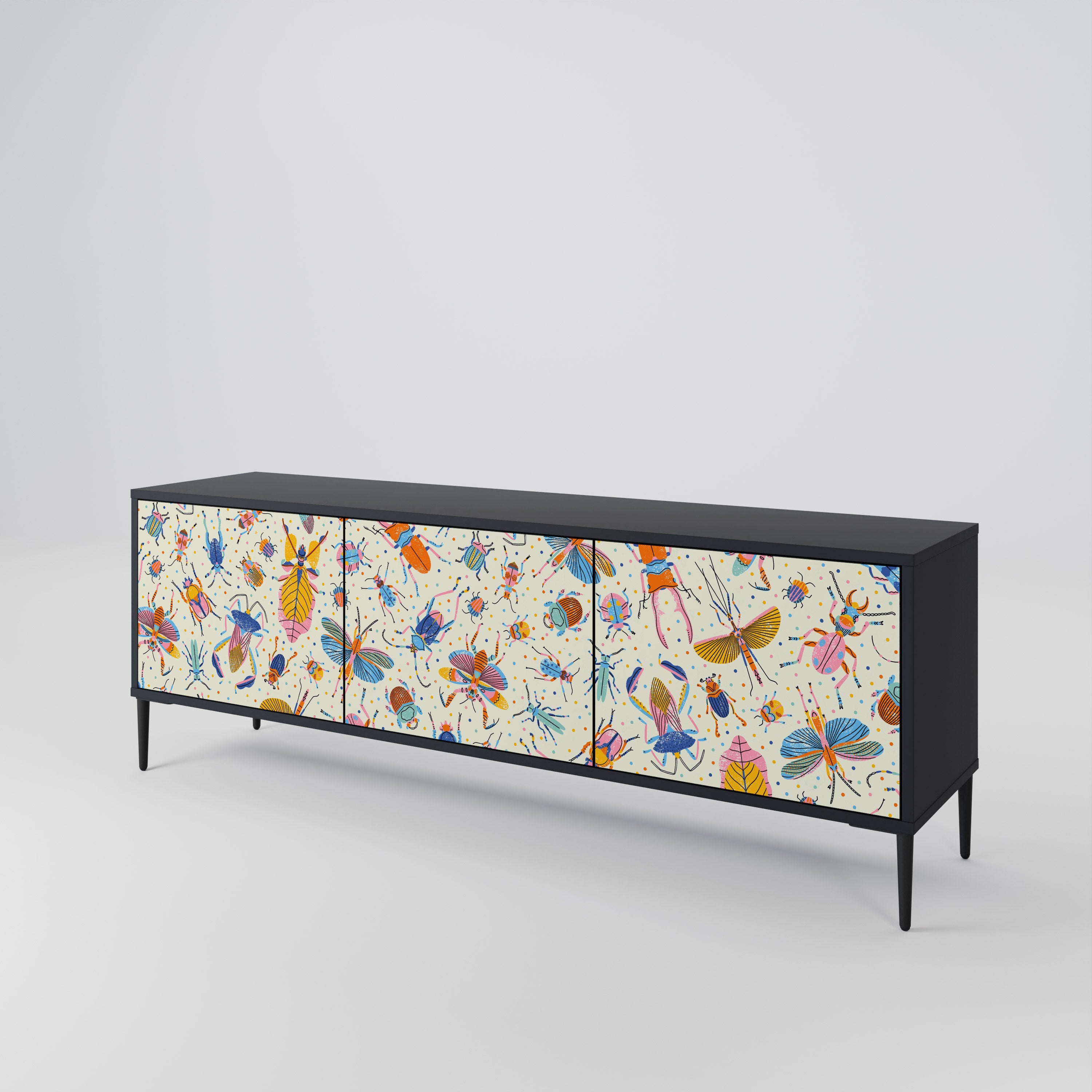 COLORFUL INSECTS 3-Door TV Cabinet