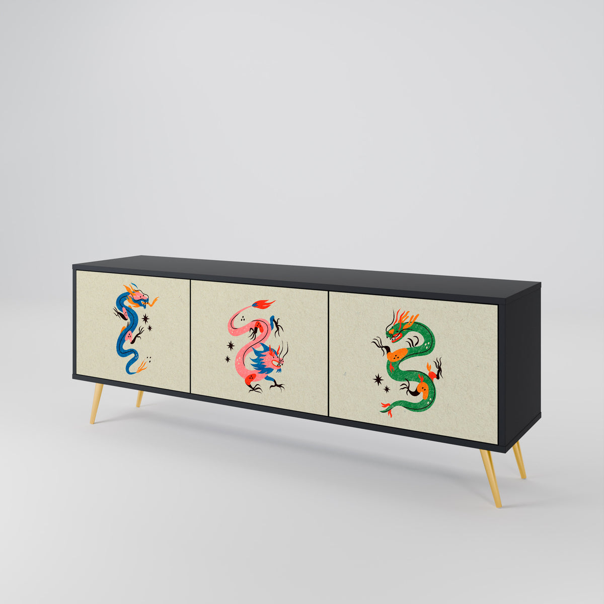 MYTHOLOGICAL CREATURES 3-Door TV Cabinet