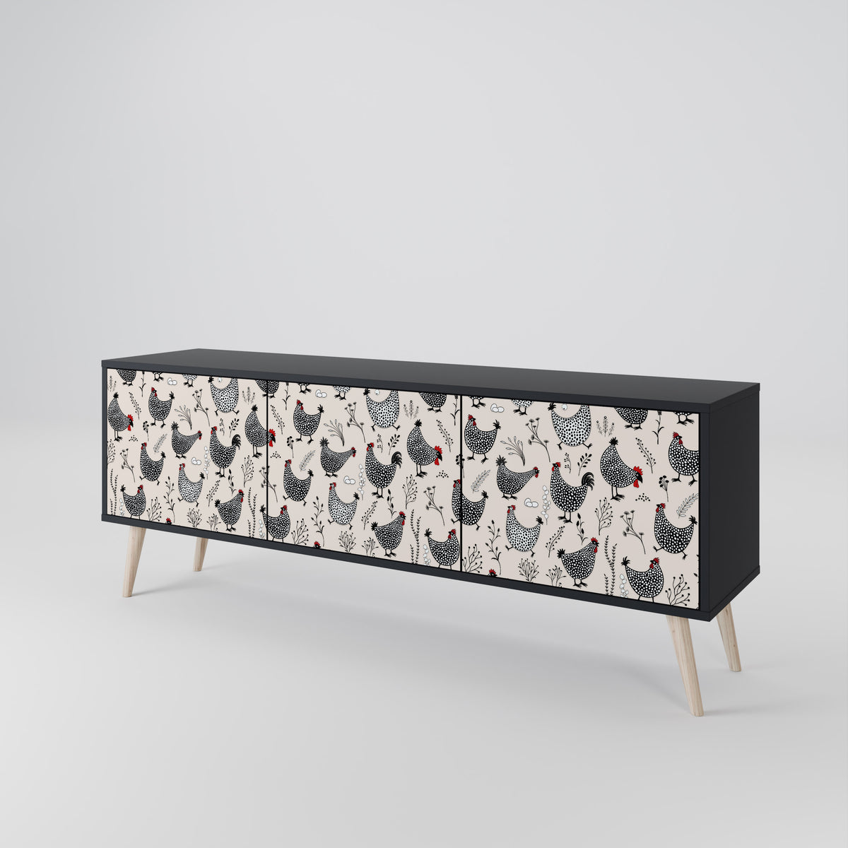 HAPPY HENS Έπιπλο τηλεόρασης 3-θυρών