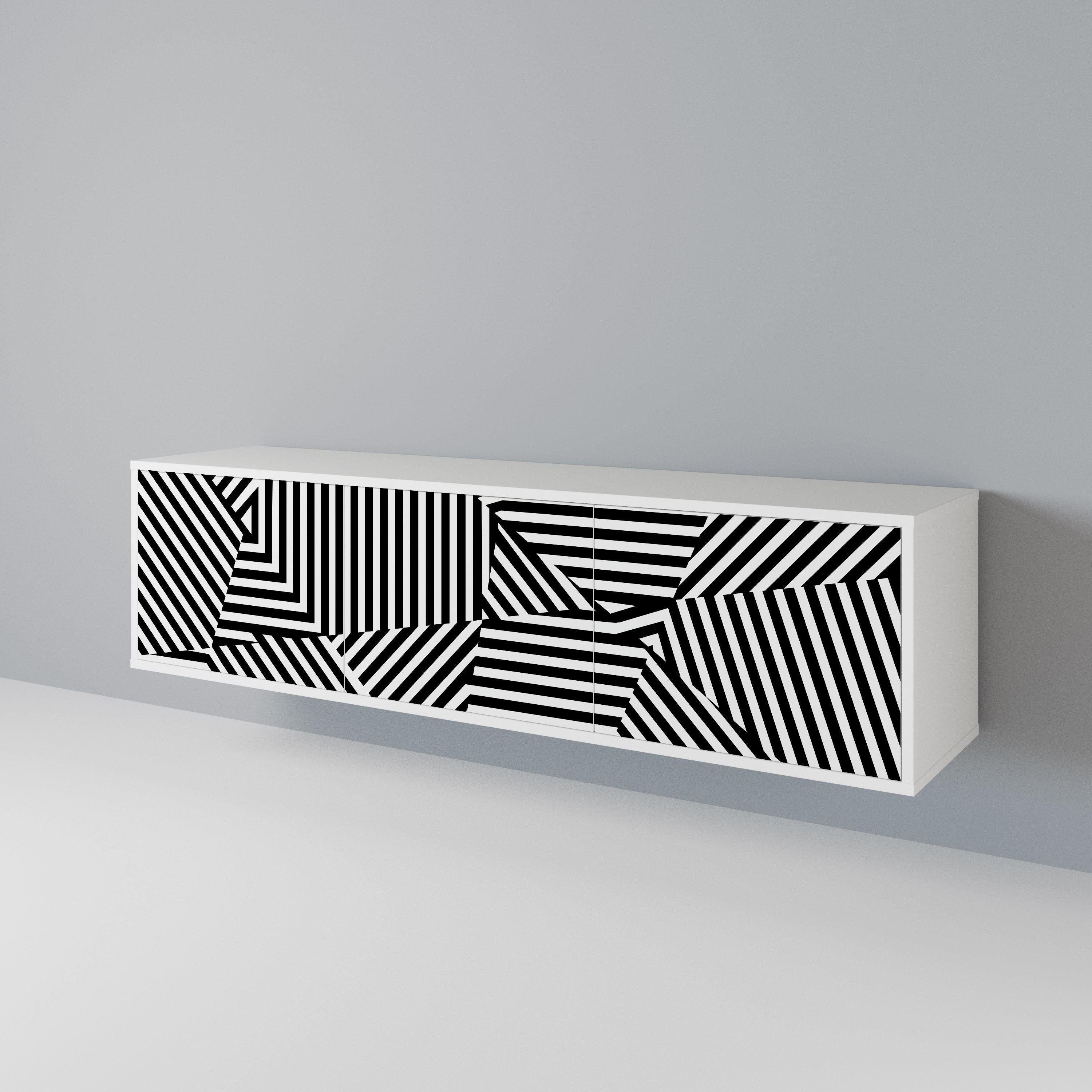 ILLUSIONARY LATTICE 3-Door TV Cabinet