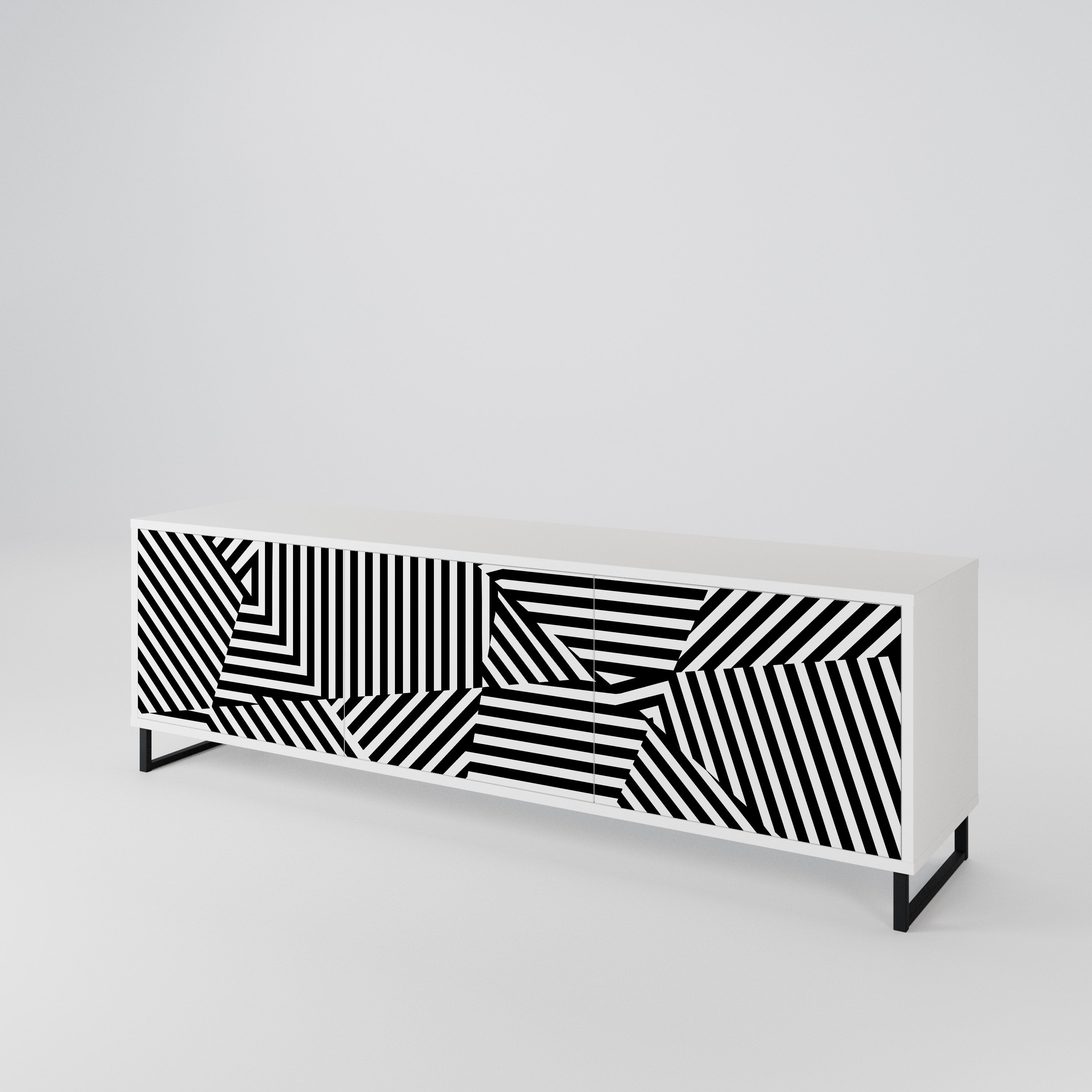 ILLUSIONARY LATTICE 3-Door TV Cabinet