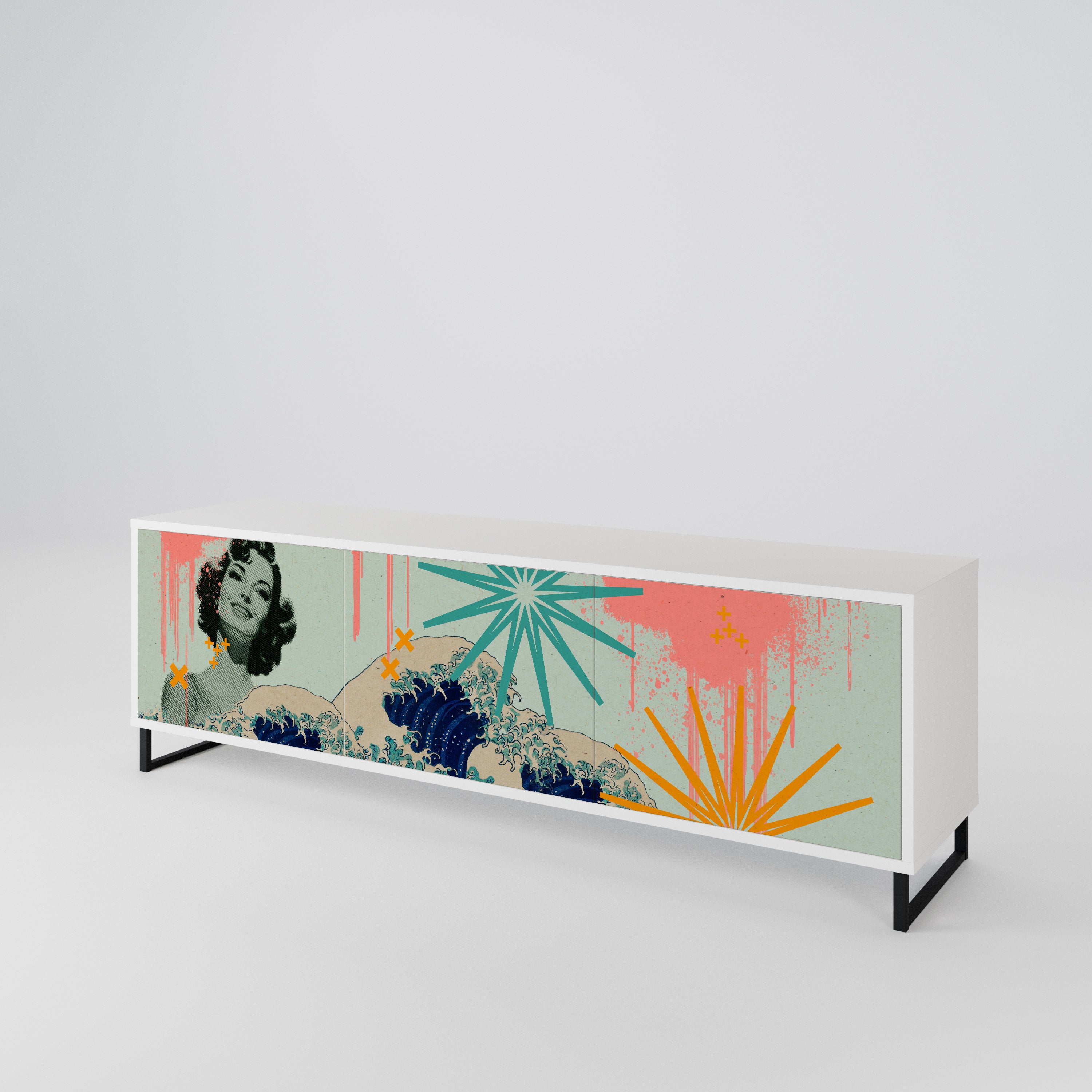 KANAGAWA BEAUTY 3-Door TV Cabinet