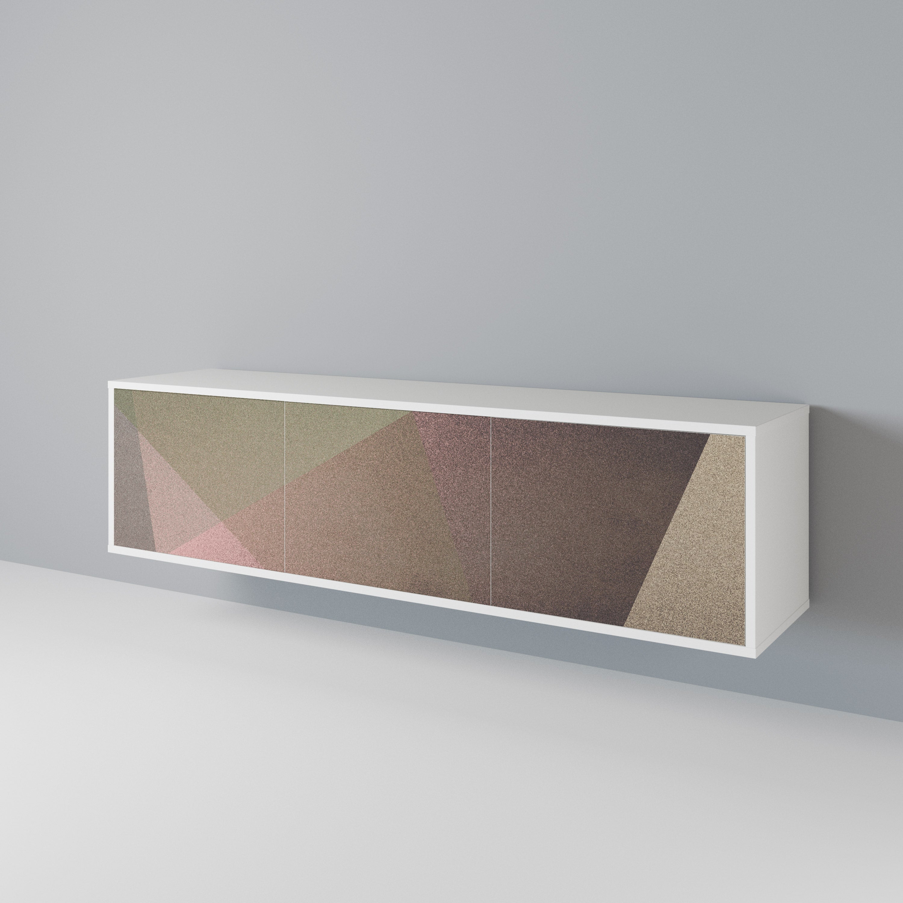 BEIGE GEOMETRY Έπιπλο τηλεόρασης 3-θυρών
