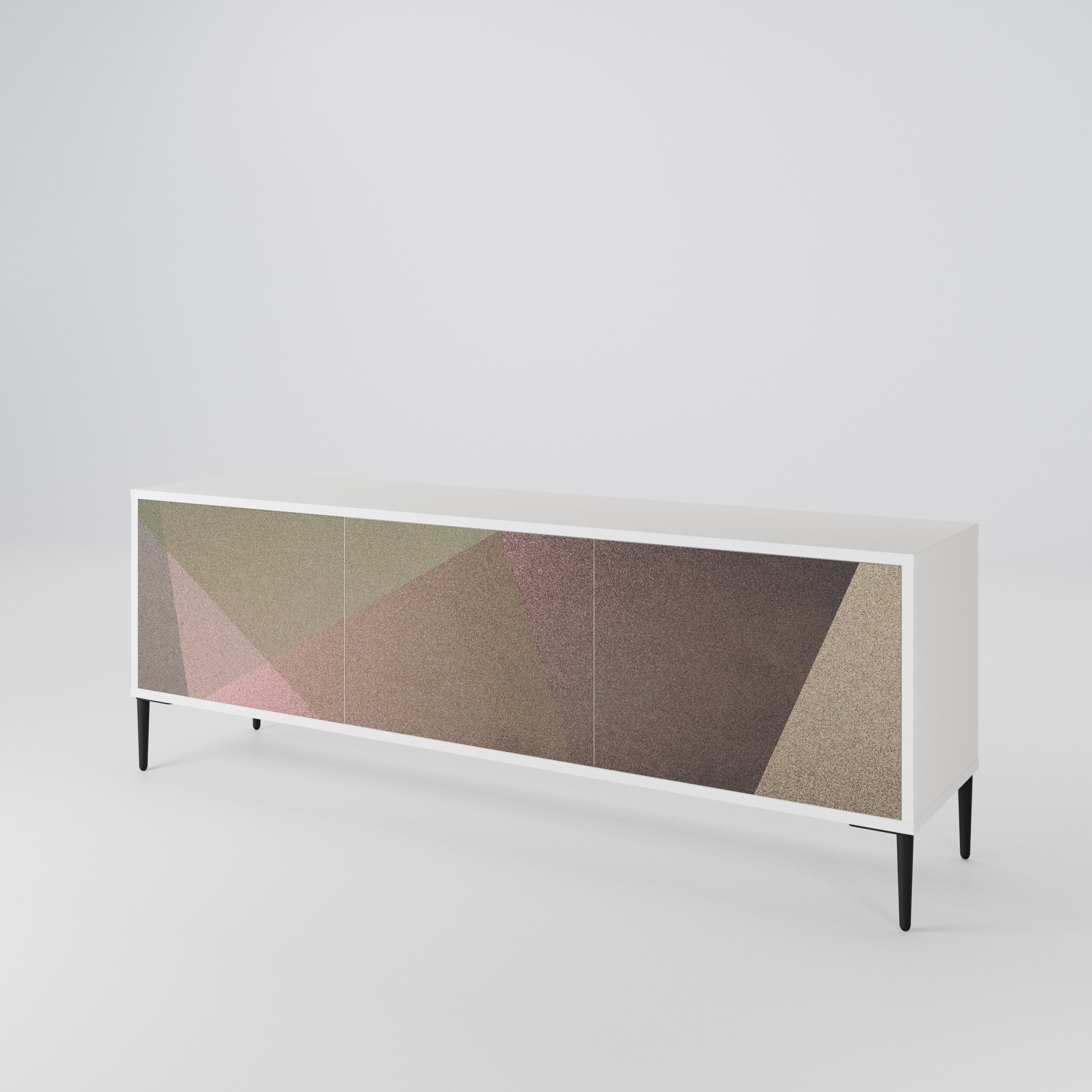 BEIGE GEOMETRY Έπιπλο τηλεόρασης 3-θυρών