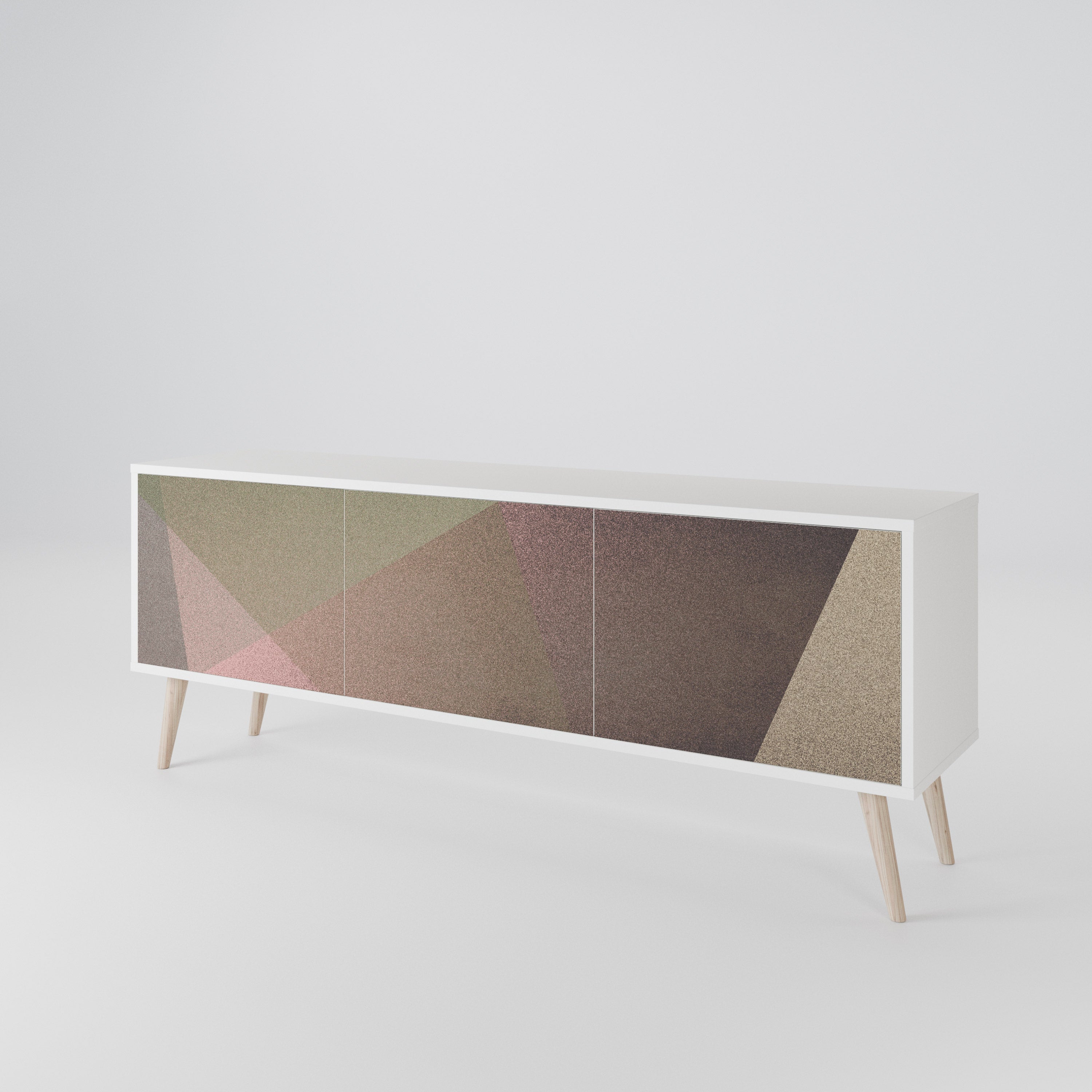 BEIGE GEOMETRY Έπιπλο τηλεόρασης 3-θυρών