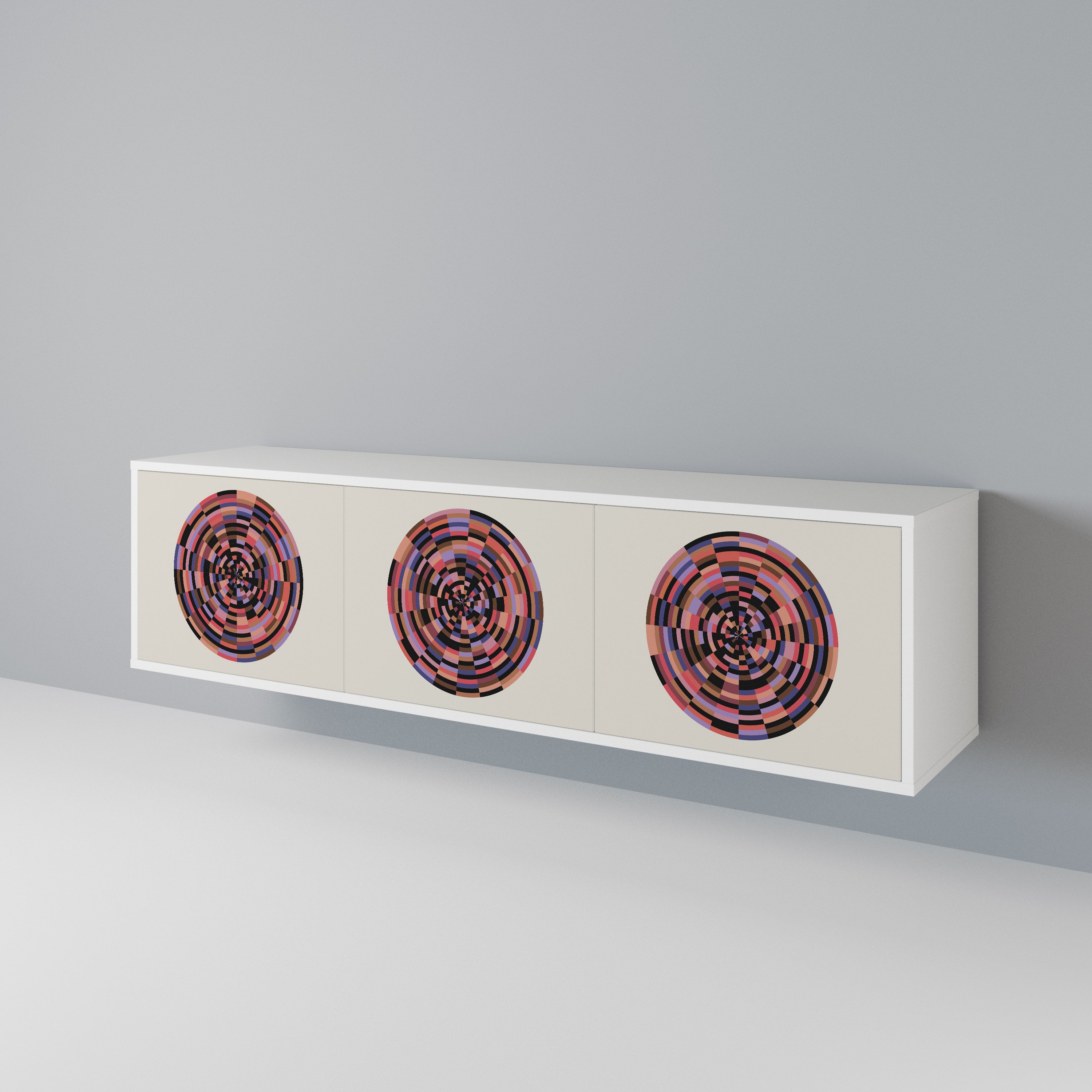 BROWN CIRCLES Έπιπλο τηλεόρασης 3-θυρών