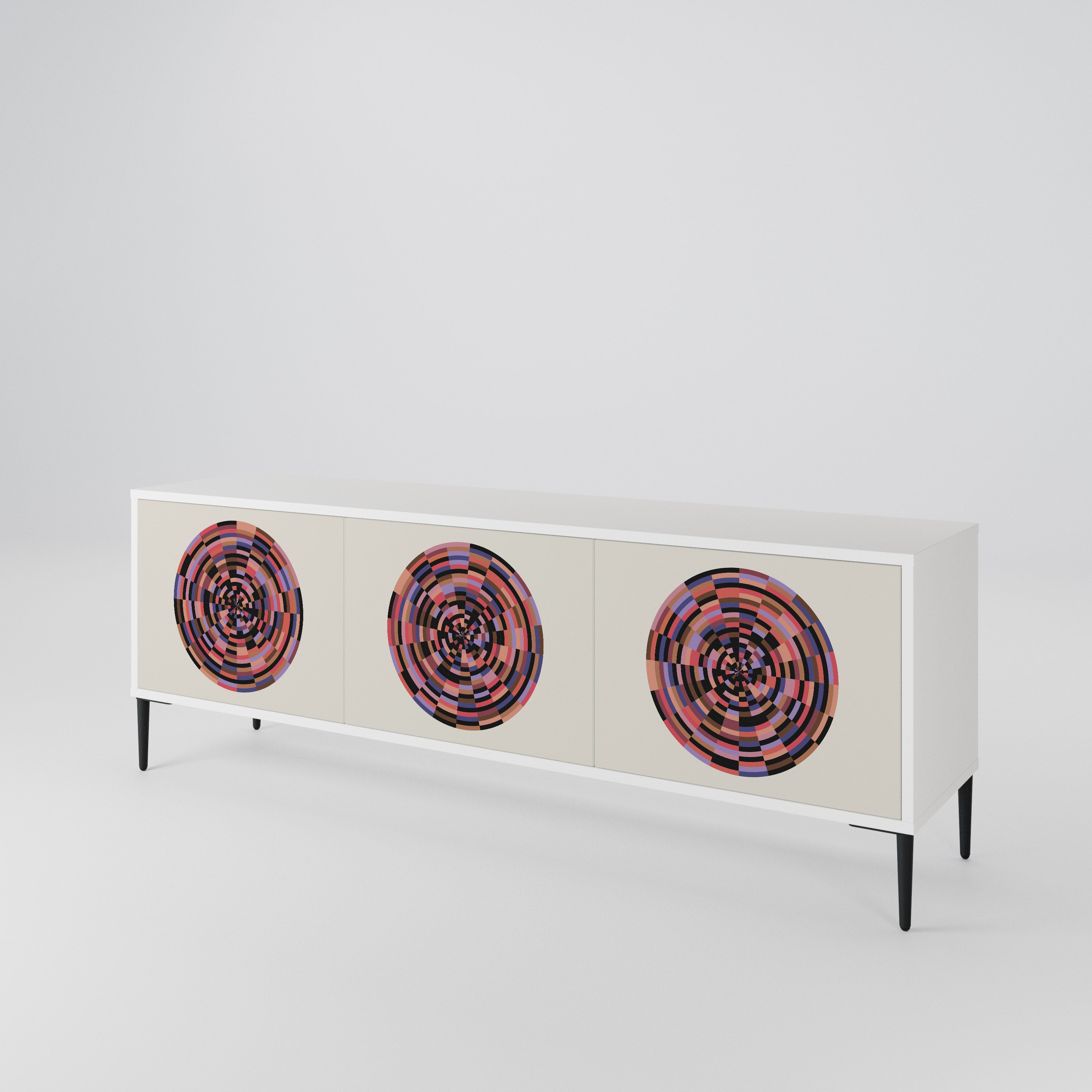 BROWN CIRCLES Έπιπλο τηλεόρασης 3-θυρών